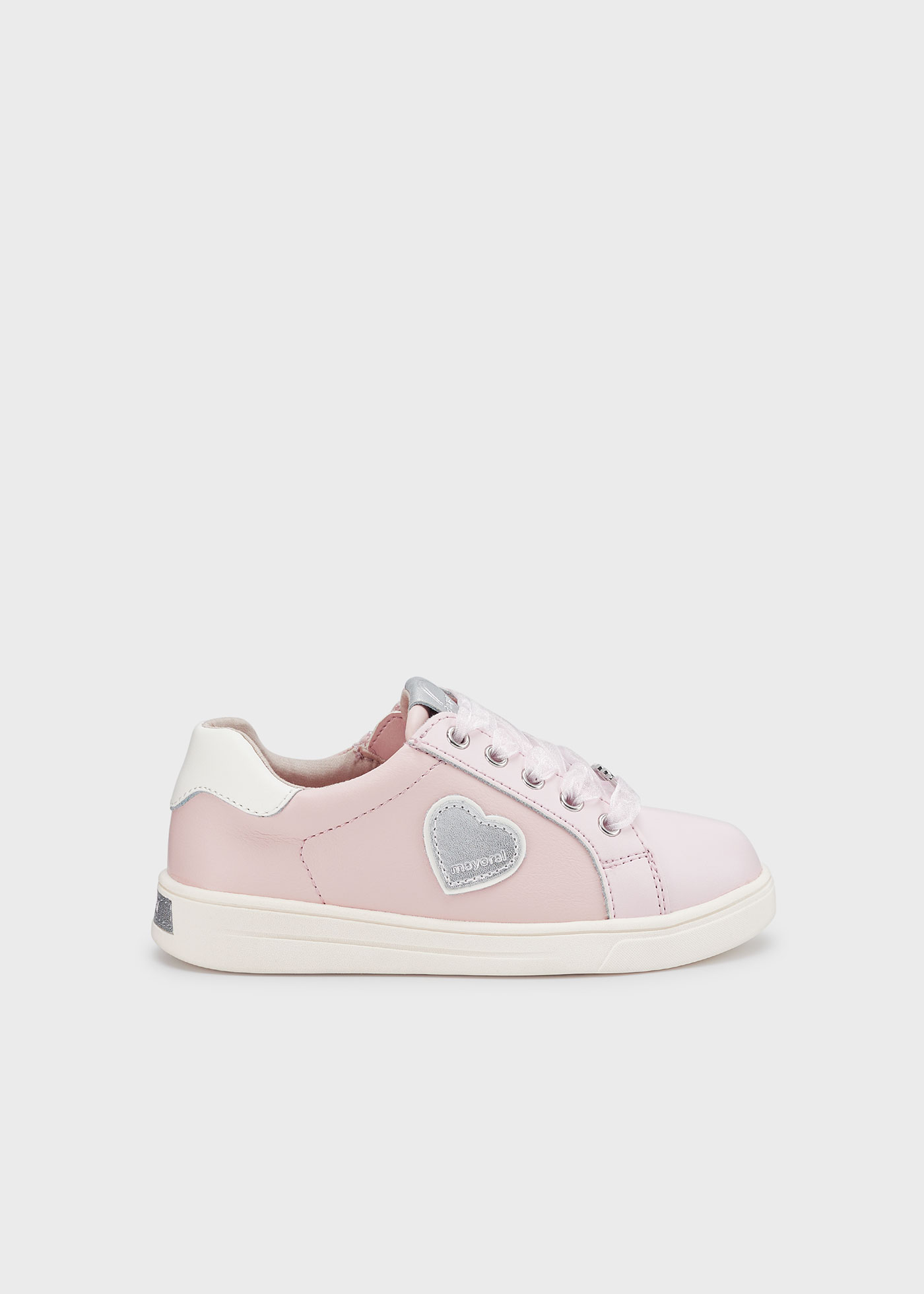 Girls sneakers heart sustainable leather