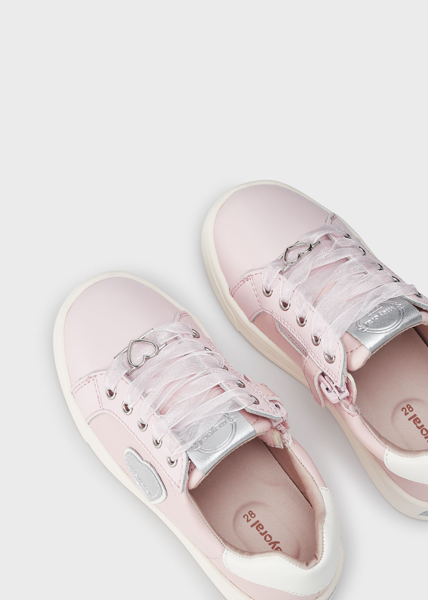 Girls sneakers heart sustainable leather