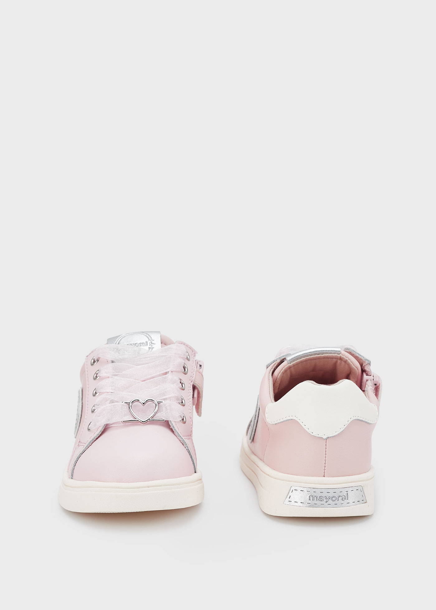 Scarpe sportive cuore pelle sostenibile bambina Rosa chiaro Mayoral