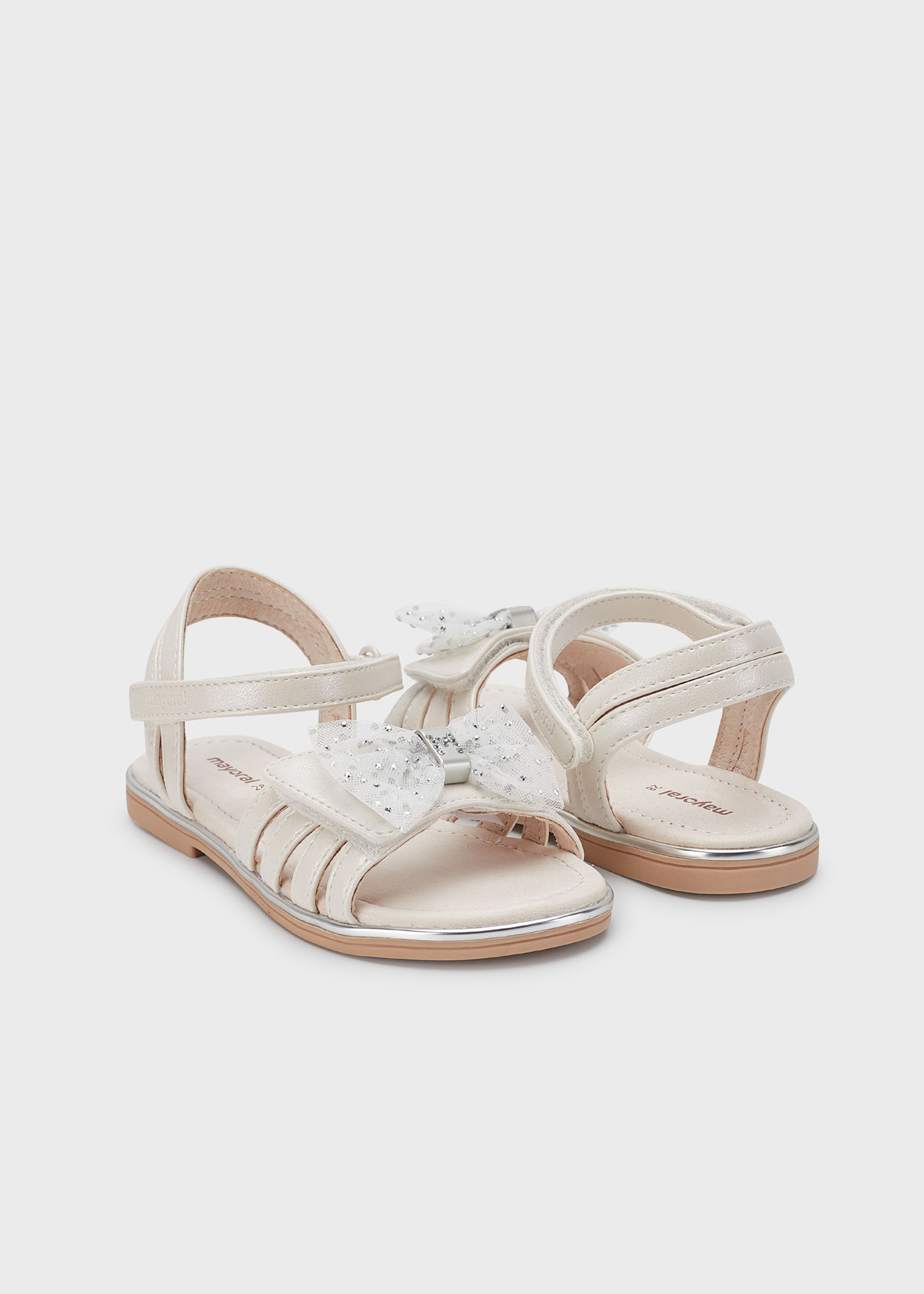 Sandales nœud semelle en cuir durable fille