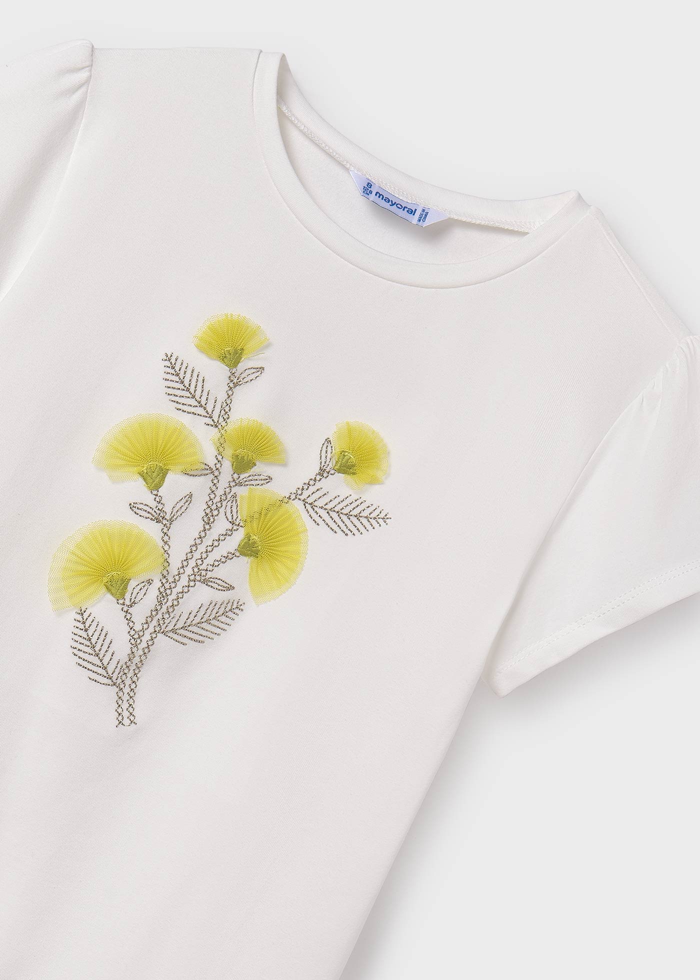 T-Shirt bestickte Blumen Teenager Mädchen