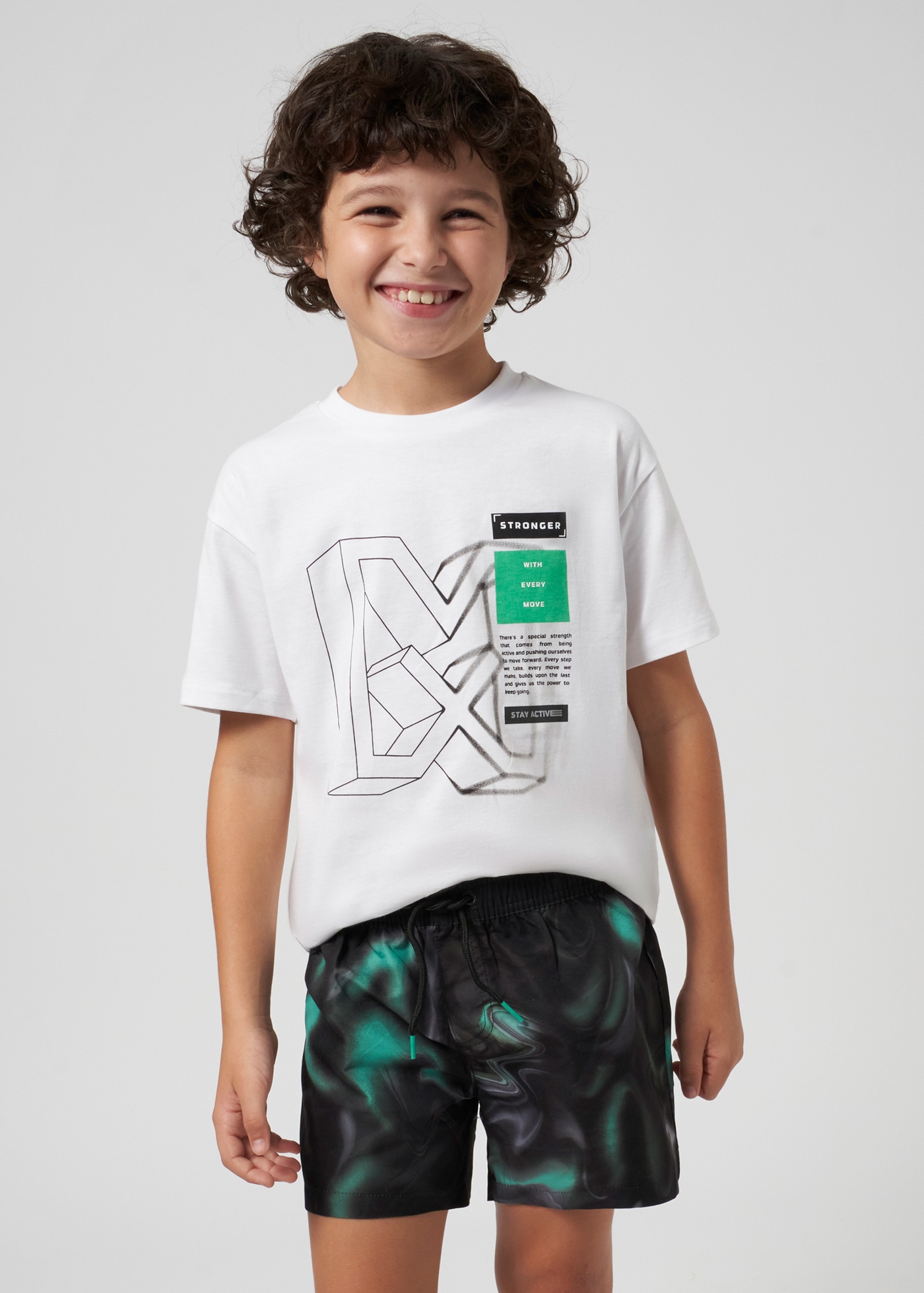 Boys printed swim trunks recycled polyester
