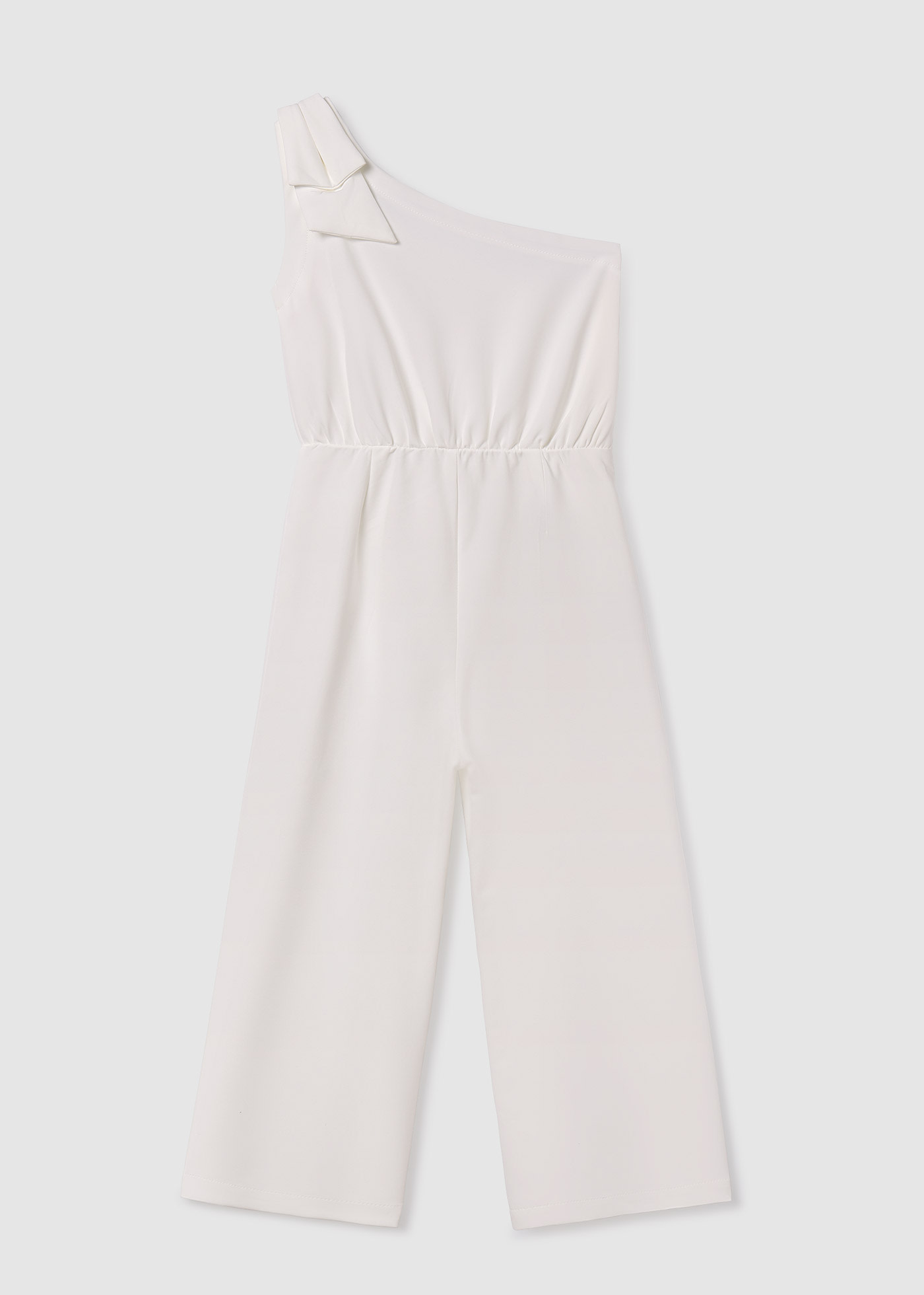 Girls asymmetrical crepe jumpsuit