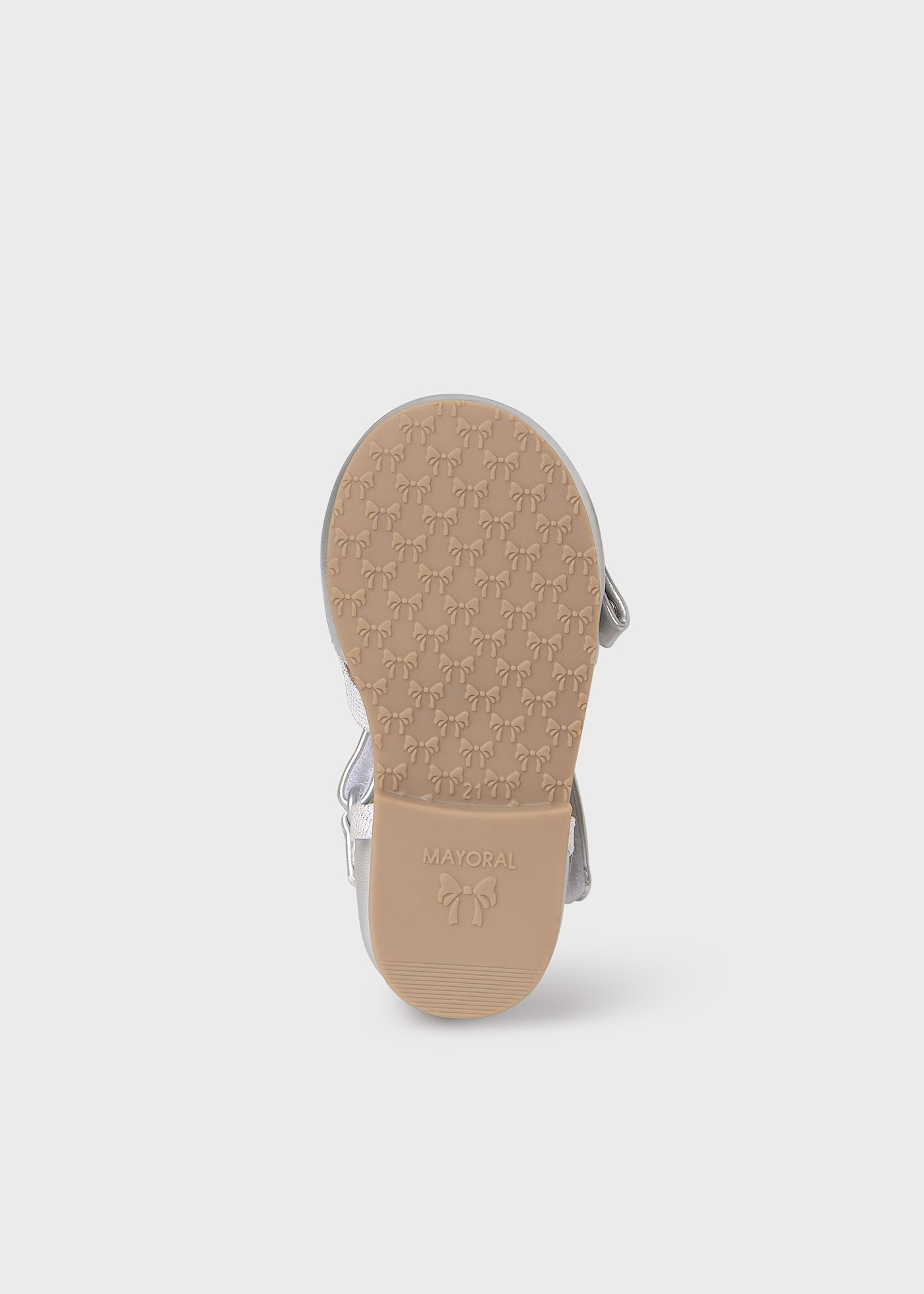 Ballerine metallizzate aperte suola in pelle sostenibile neonata