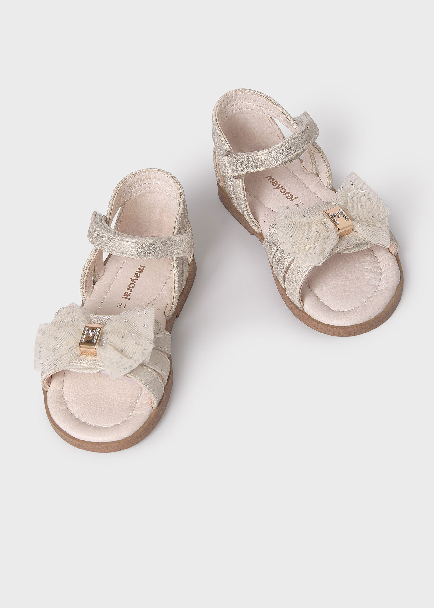 Sandali cerimonia soletta pelle sostenibile neonata