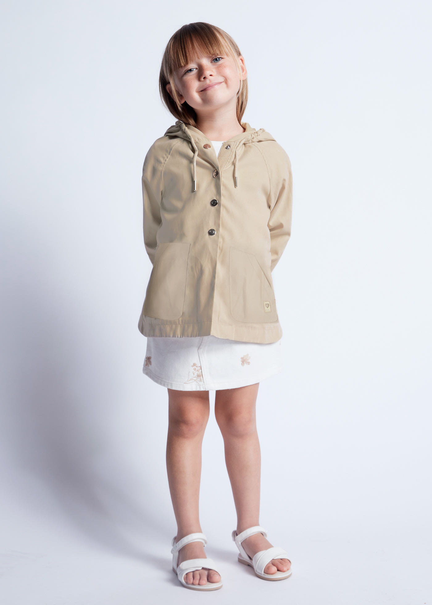 Girl hooded windbreaker jacket