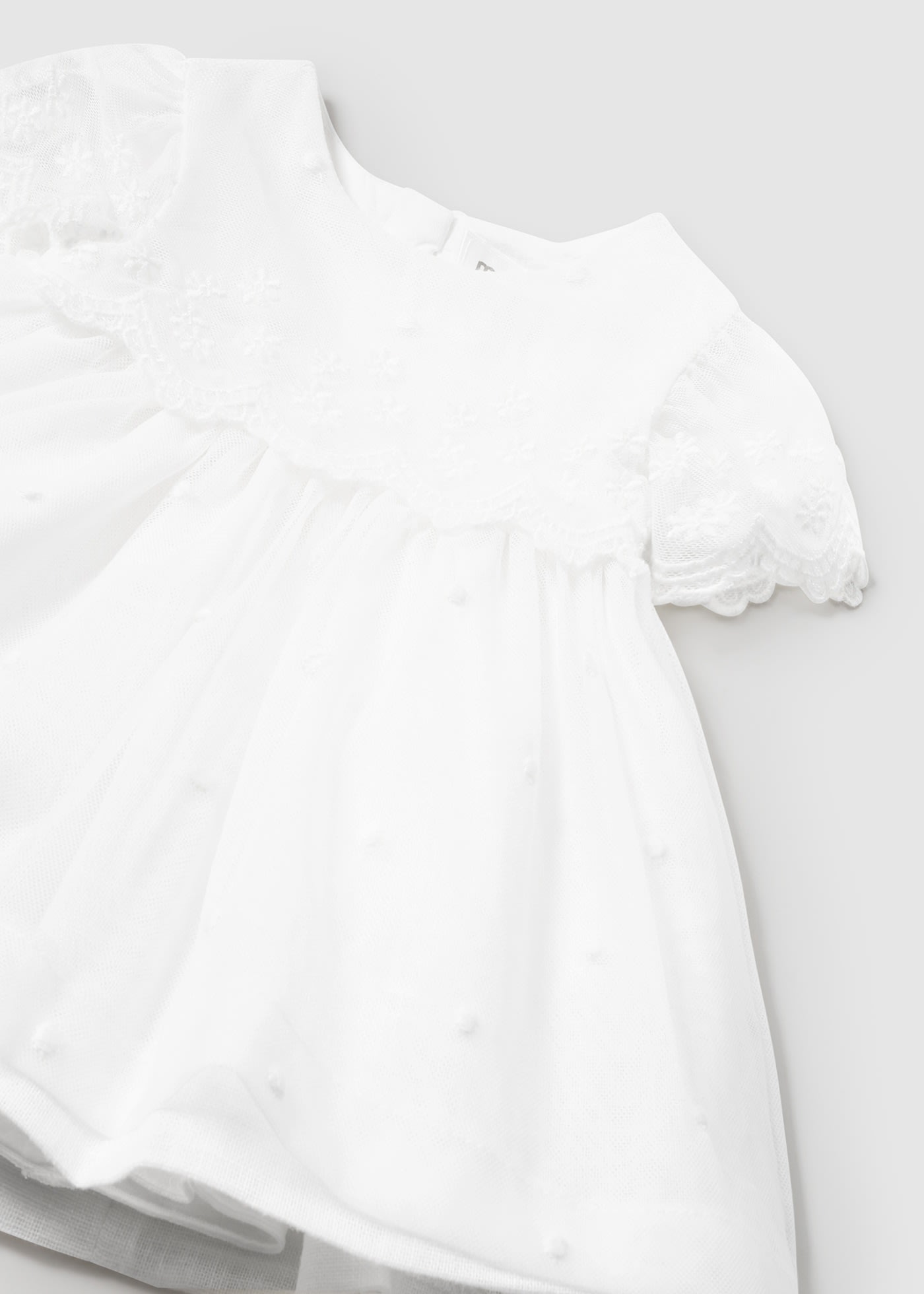 Newborn embroidery tulle dress and bloomer set