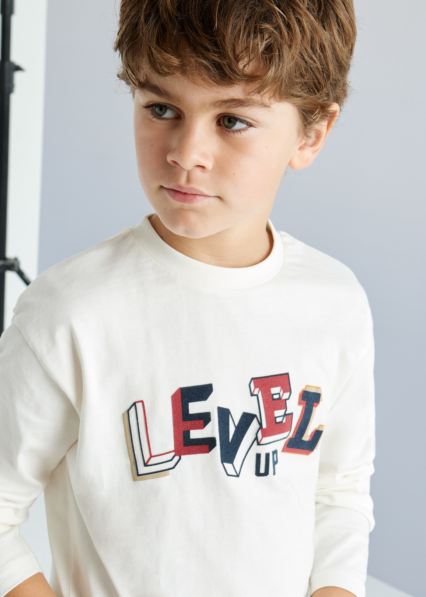 Boy Embossed Text T-Shirt