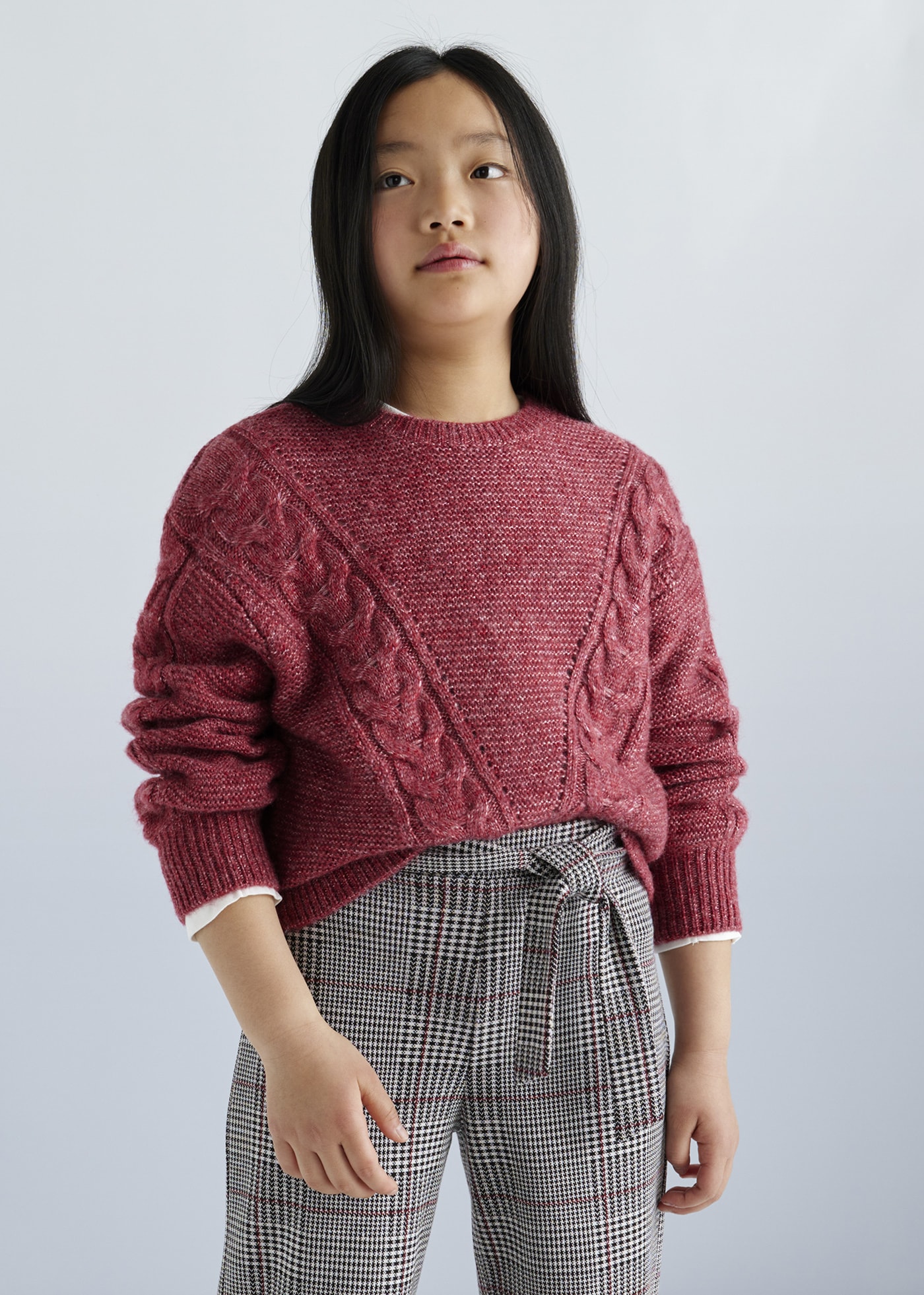 Maglione trecce ragazza
