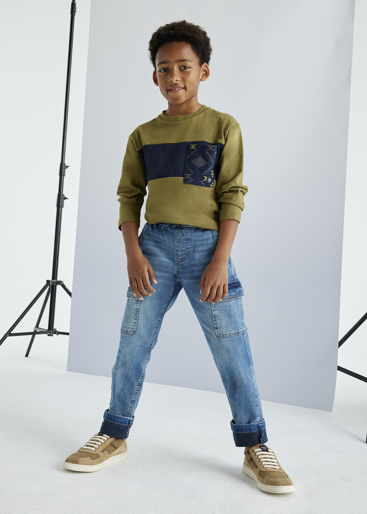 Cargo-Jeanshose Teenager Jungen