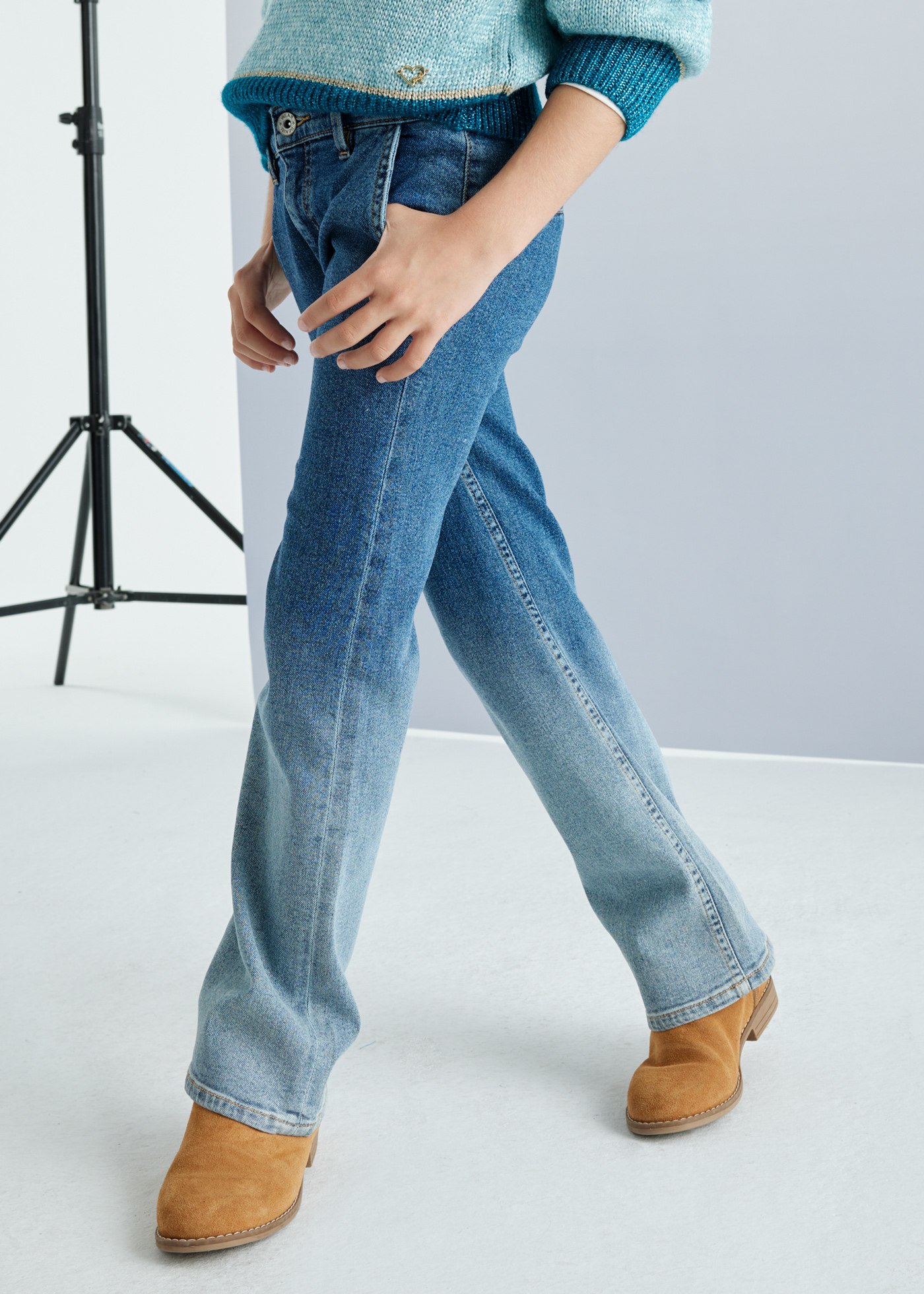 Pantalon en denim dégradé fille