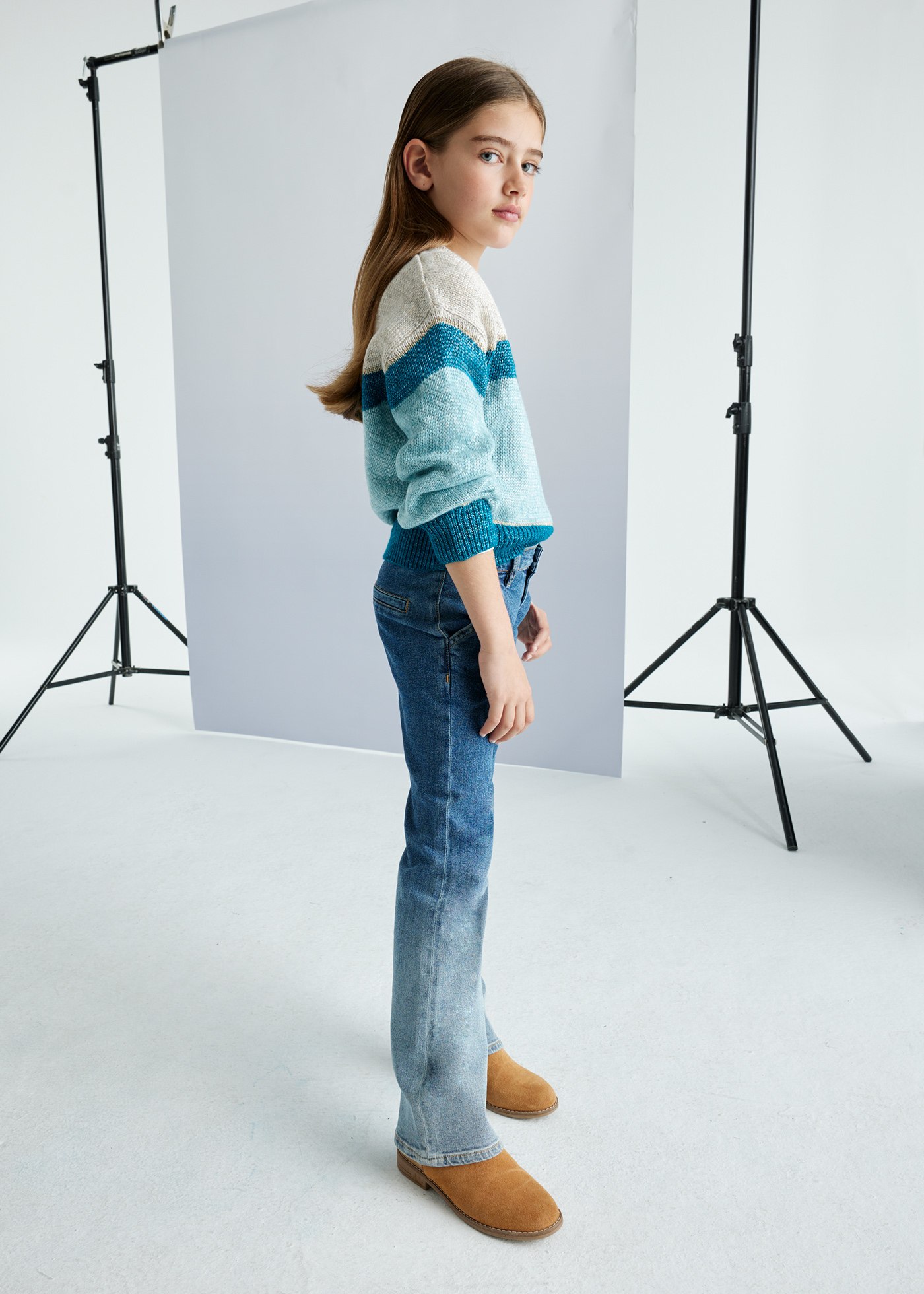 Color gradient jeans girls