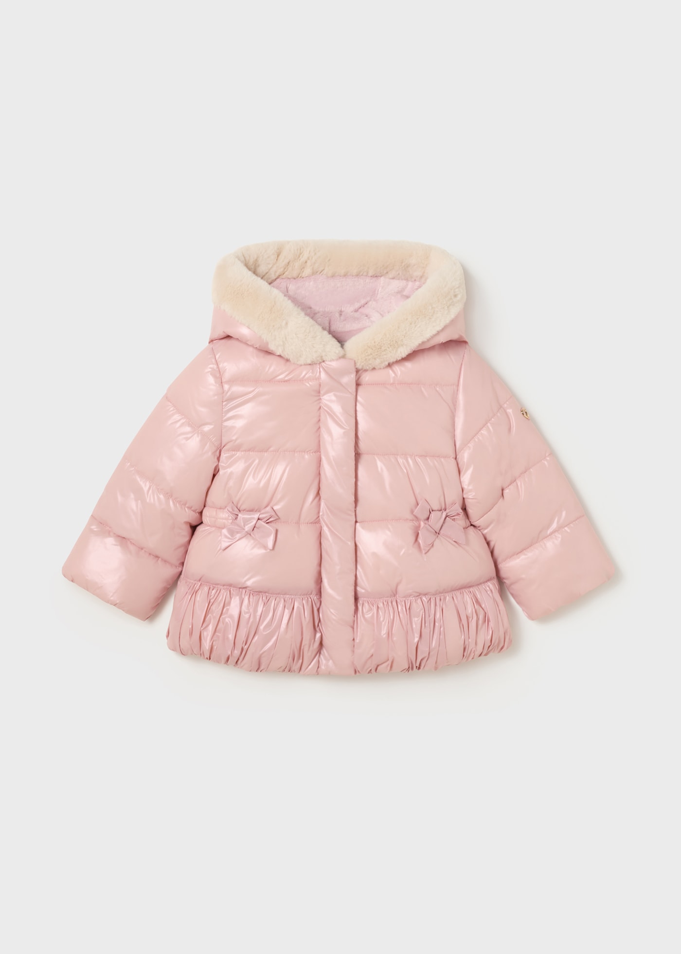 Chaquetón acolchado capucha pelo bebé