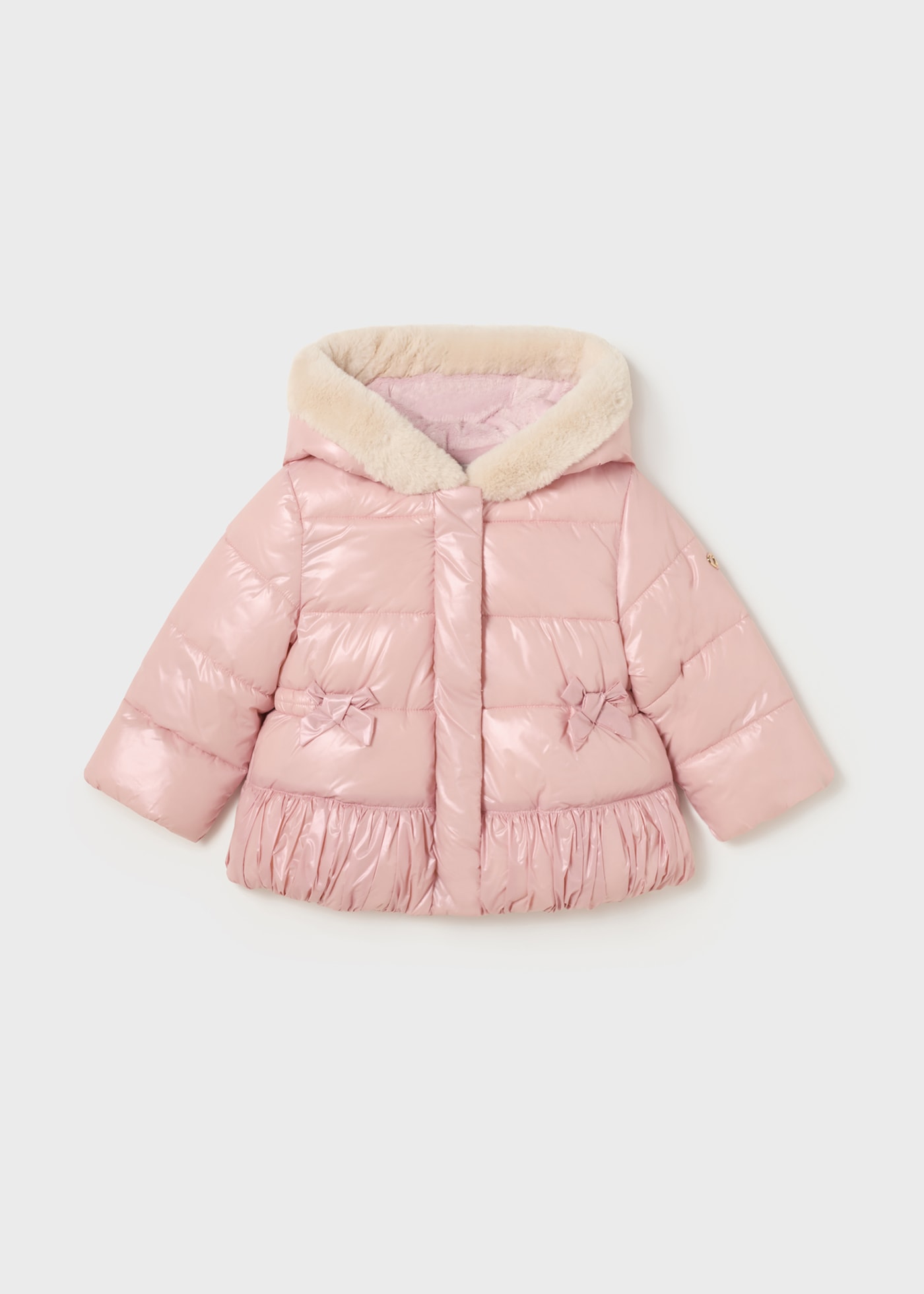 Manteau matelassé avec capuche fourrure bébé