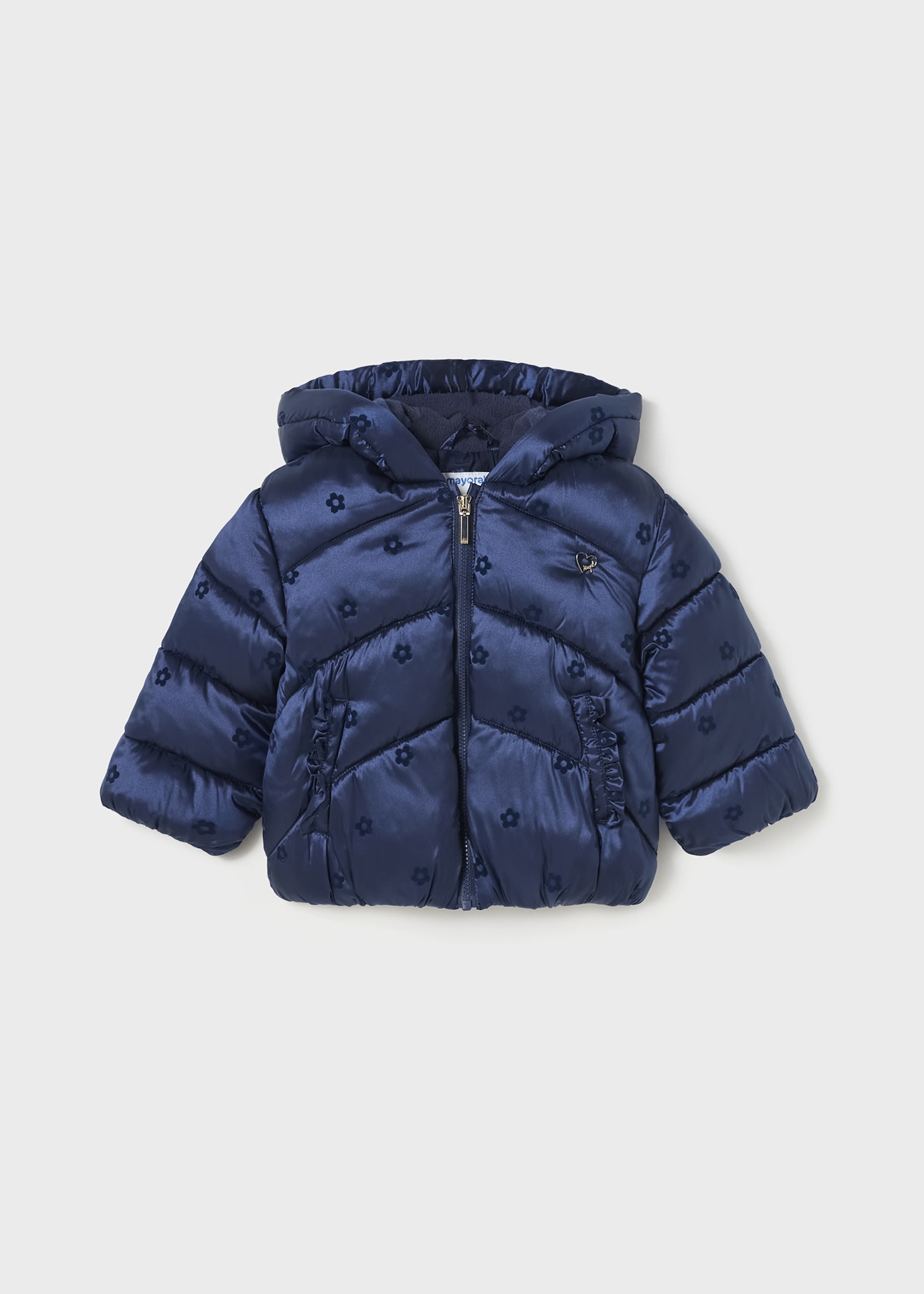 Puffer-Winterjacke Blumen Baby