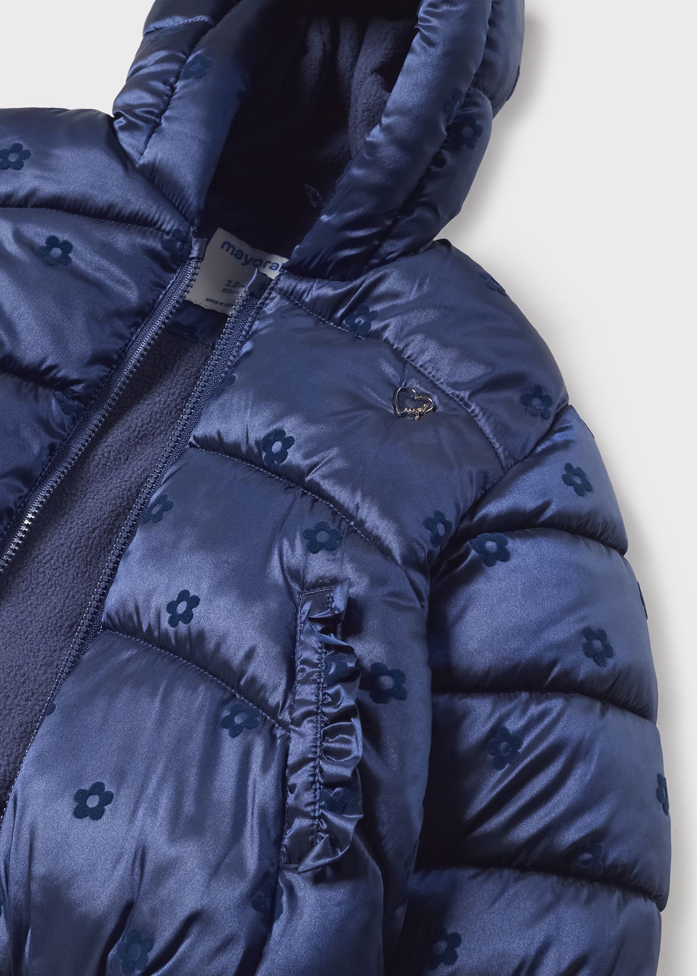 Puffer-Winterjacke Blumen Baby