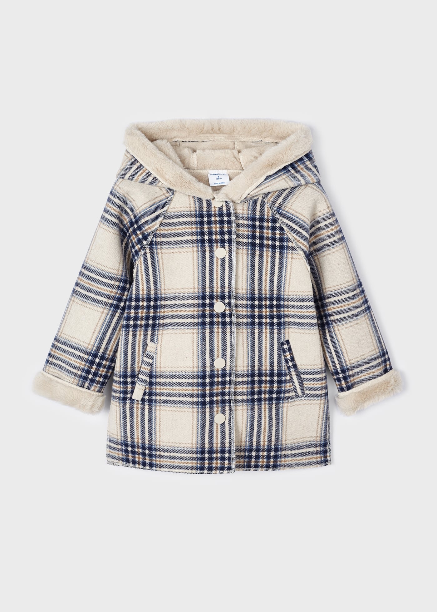 Girl Double-Face Checked Coat