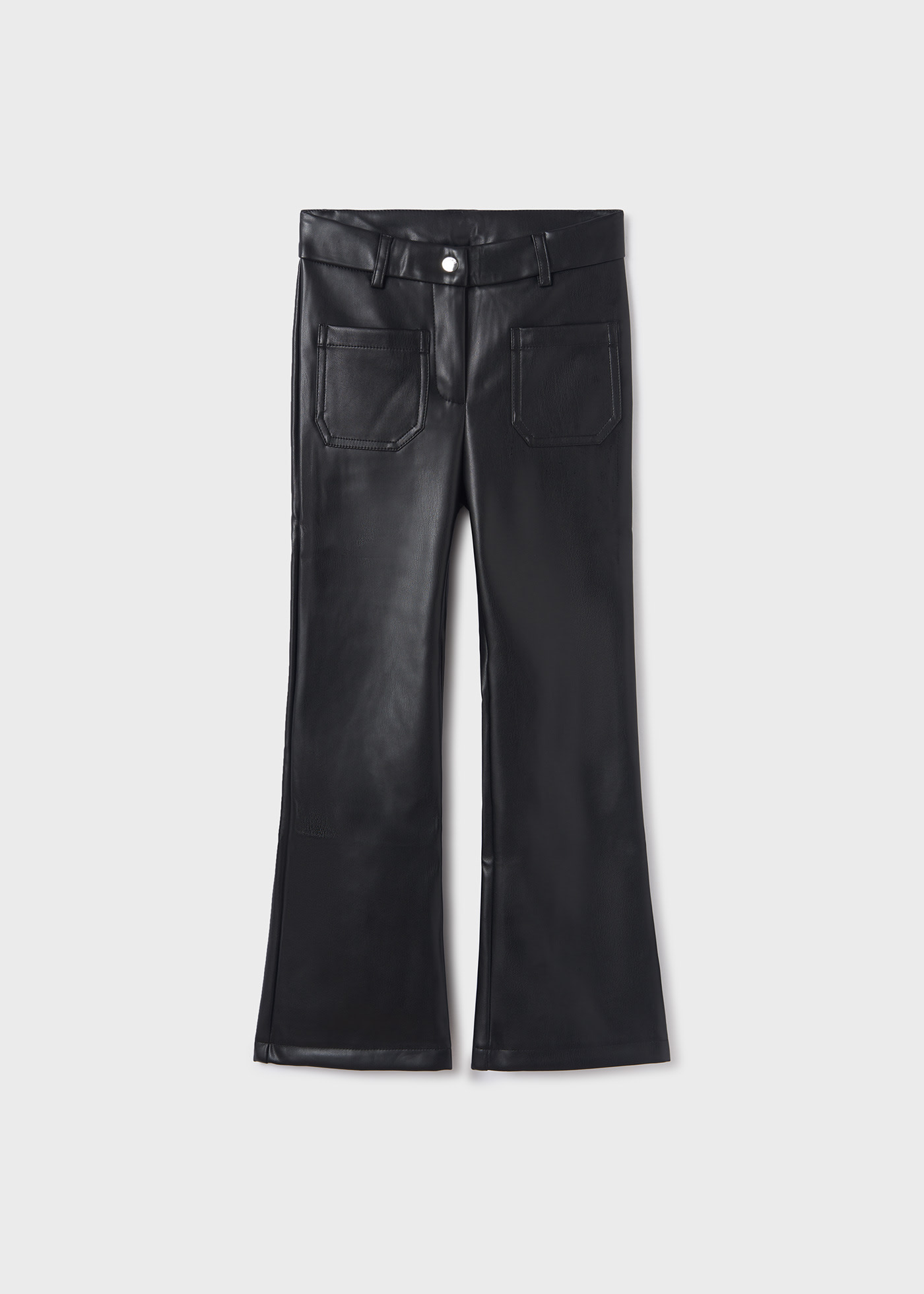 Pantaloni evazati imitatie piele fata