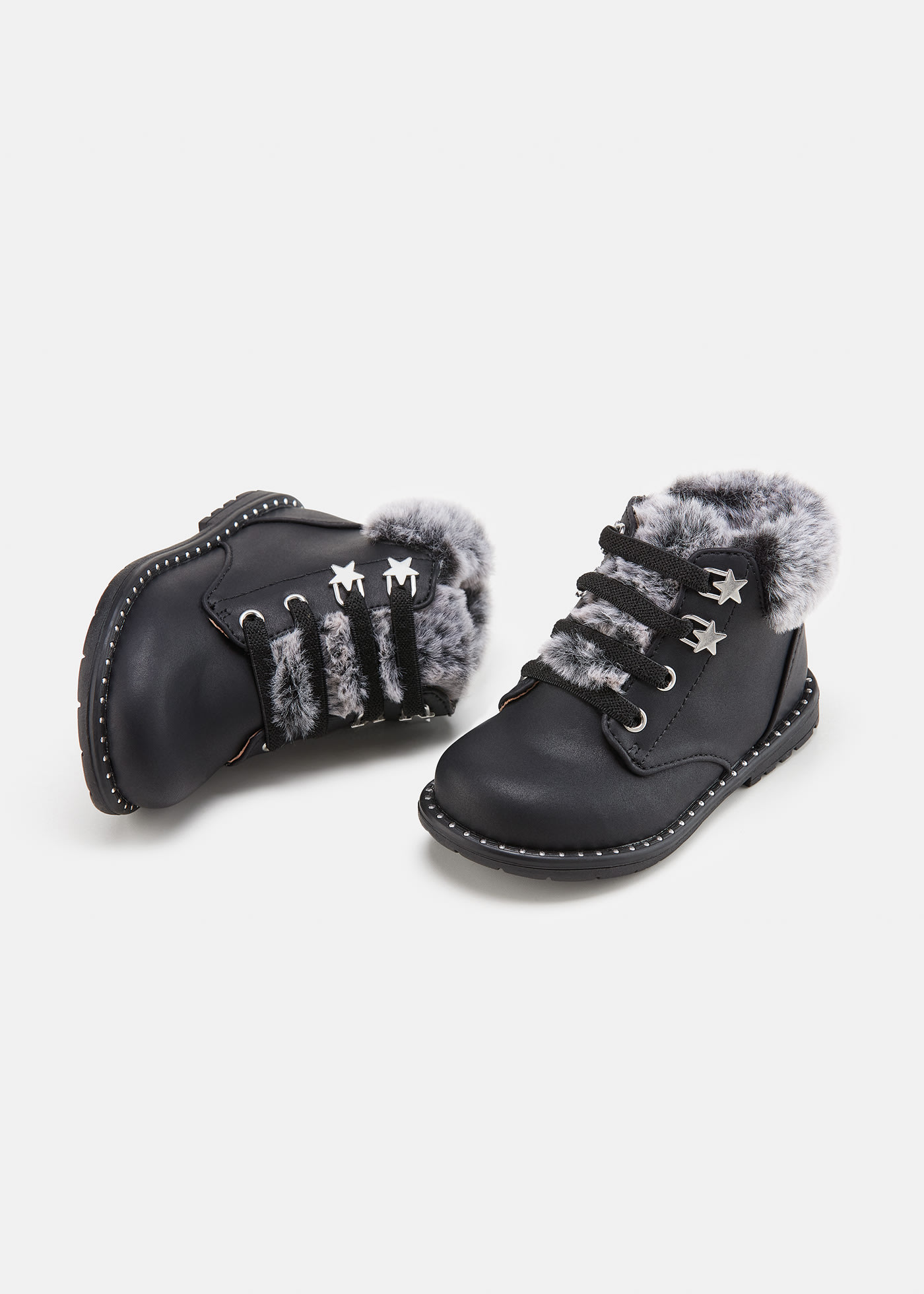 Baby Fur Lined Biker Boots