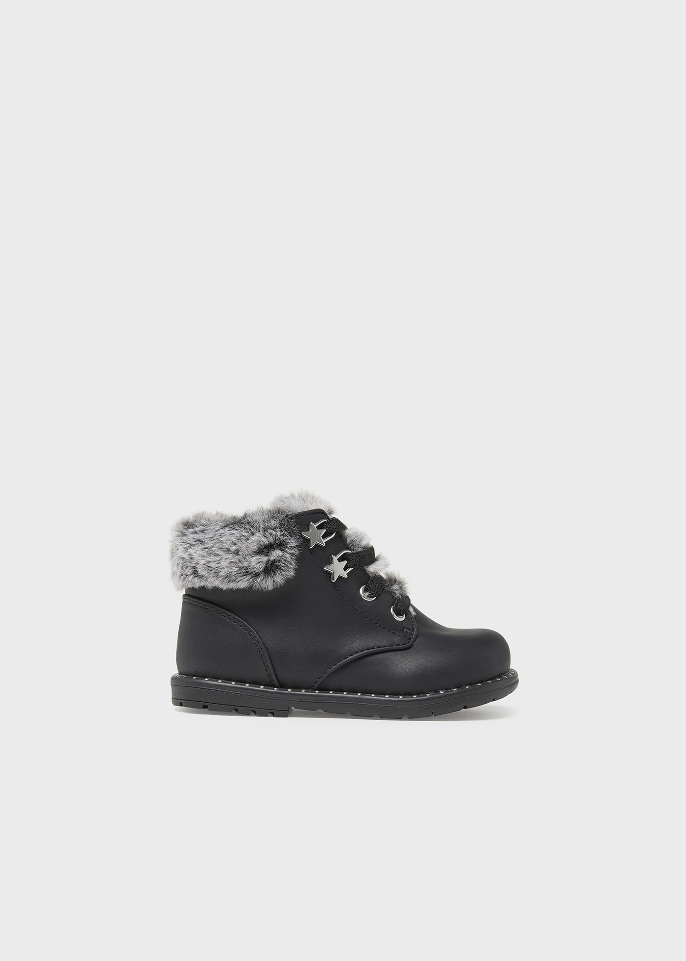 Baby Fur Lined Biker Boots Black Mayoral