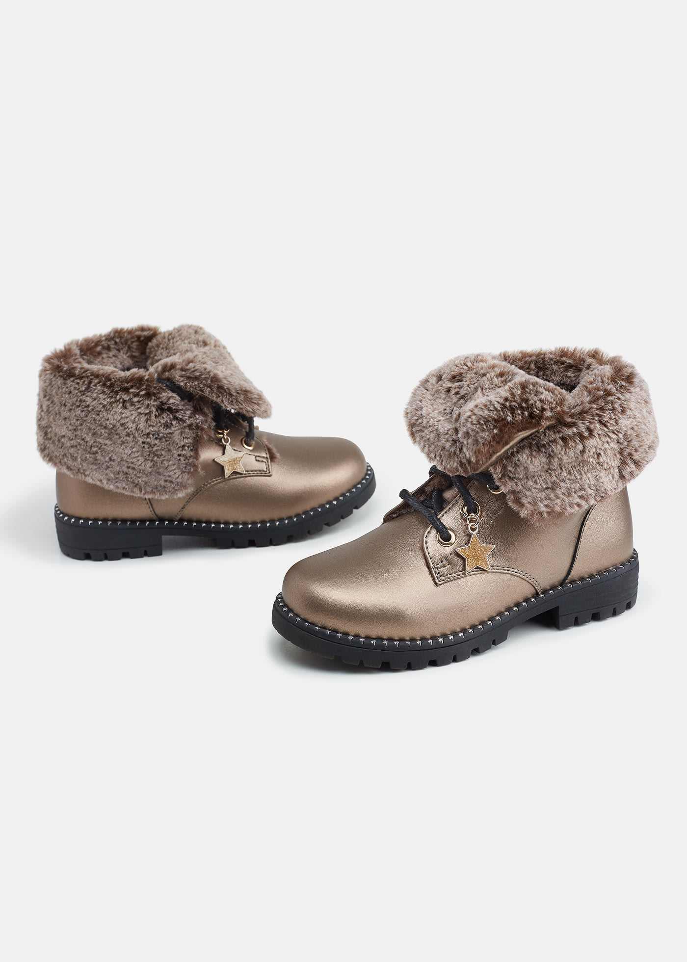 Stivaletti biker fodera pellicciotto bambina