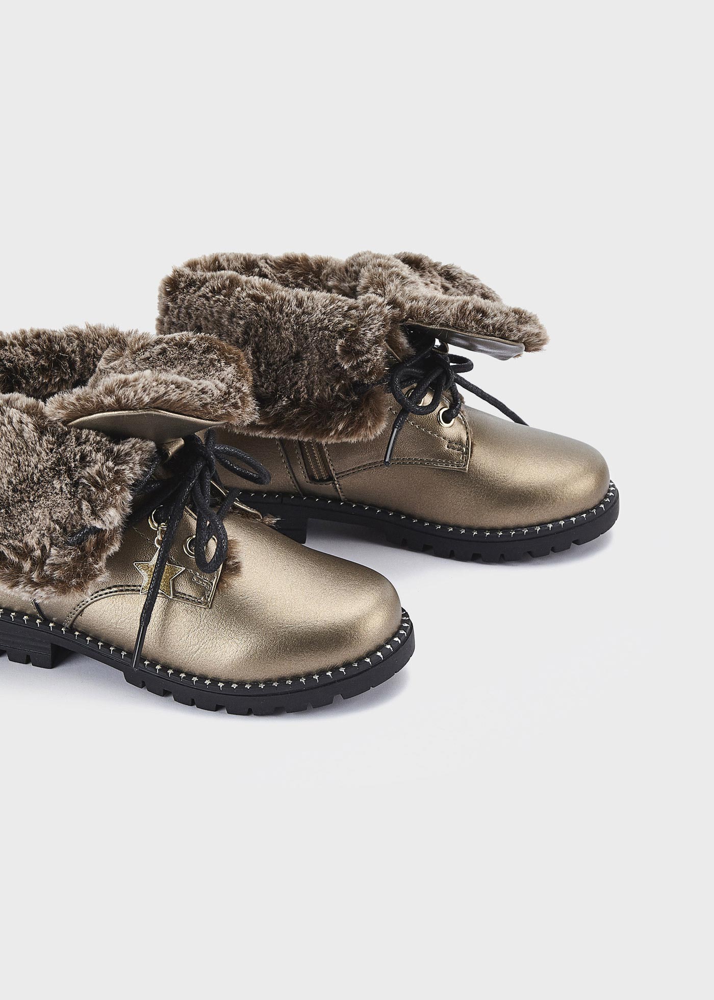 Stivaletti biker fodera pellicciotto bambina