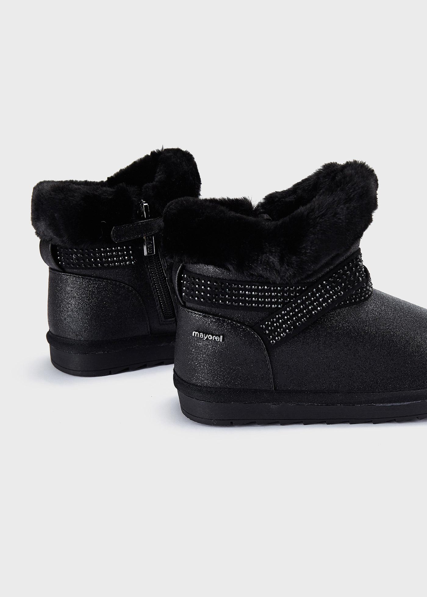 Stivaletti glitter fodera pellicciotto bambina