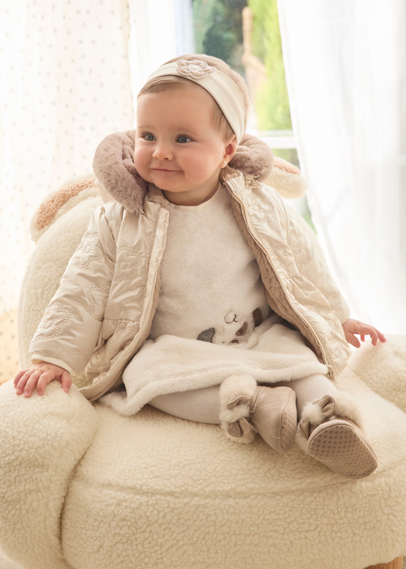 Newborn Girl Reversible Coat