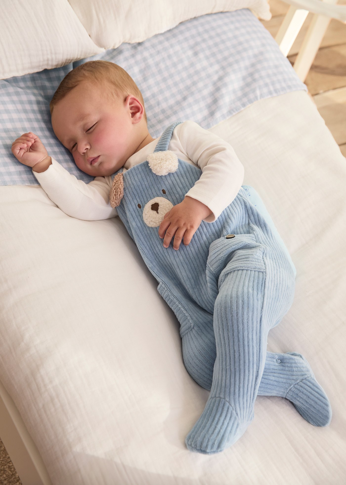 Newborn Boy Corduroy Teddy Romper