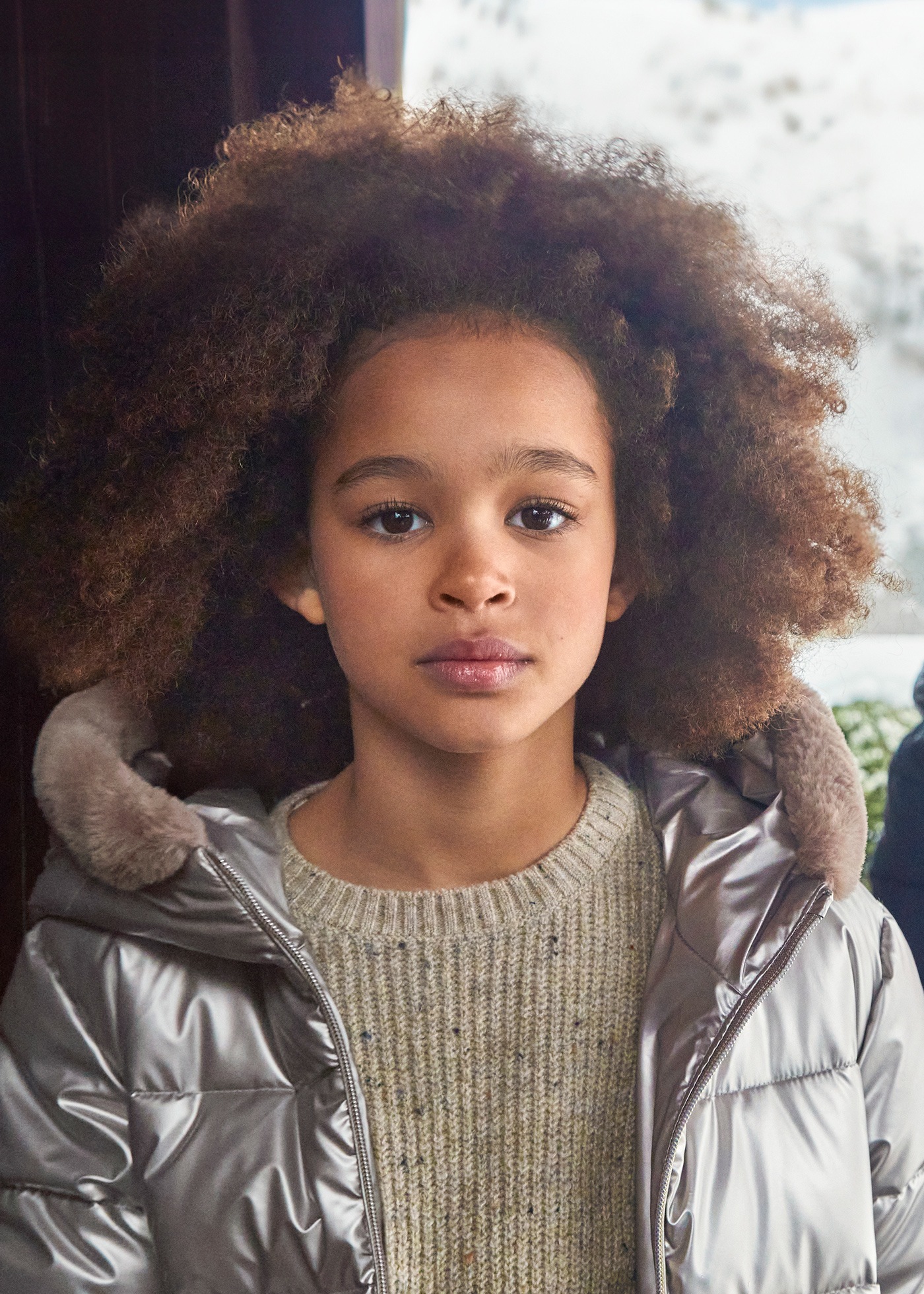 Veste à capuche fourrure pour fille