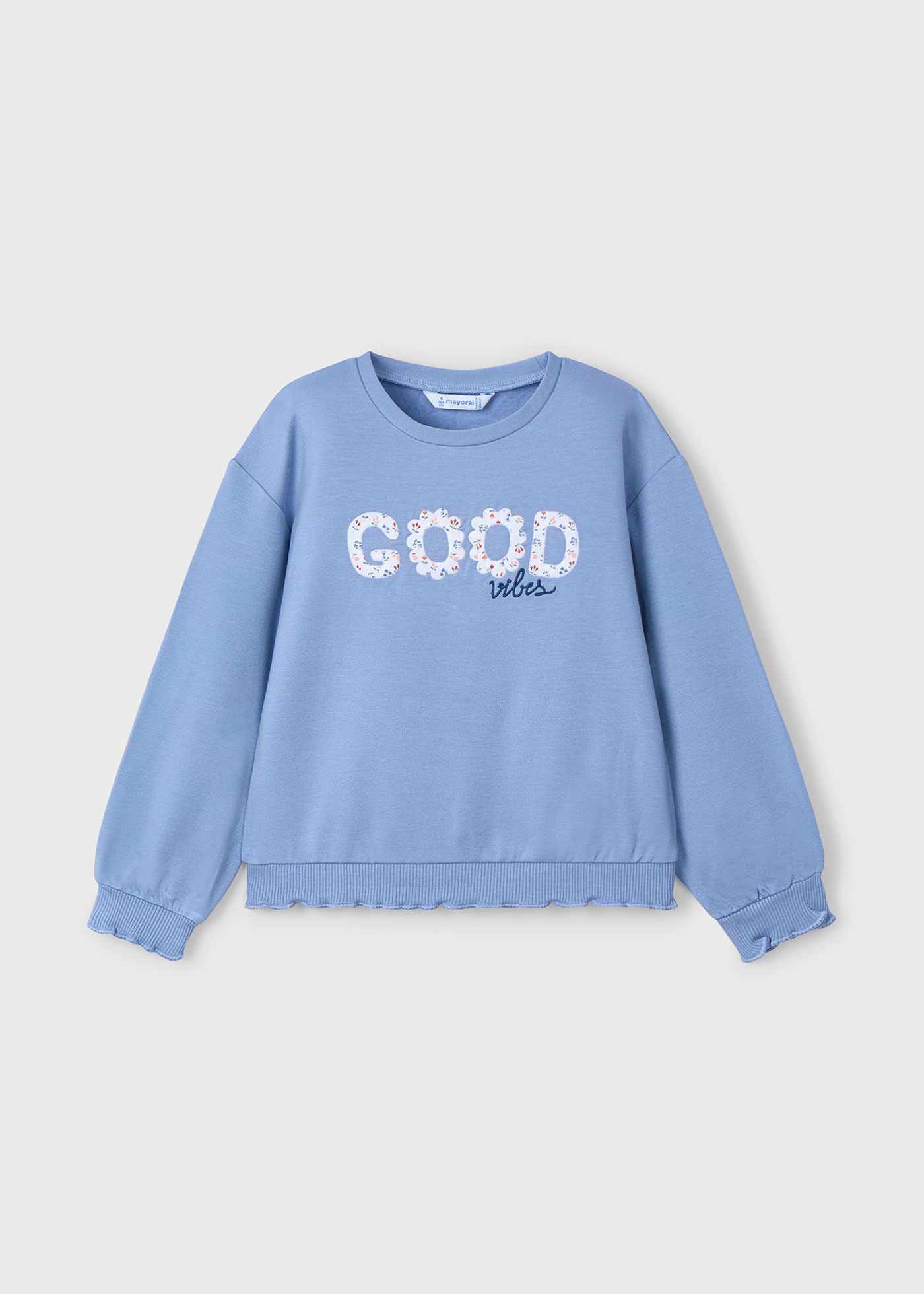 Sudadera con bordado estampado niña