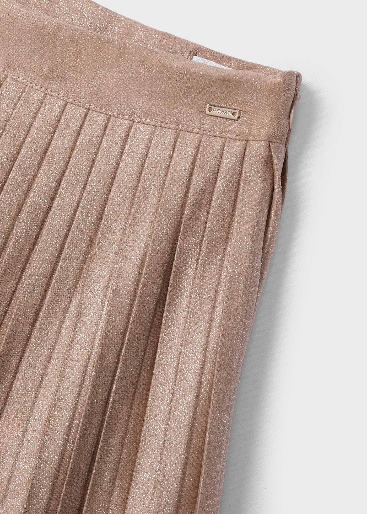 Girl Pleated Suede Skirt