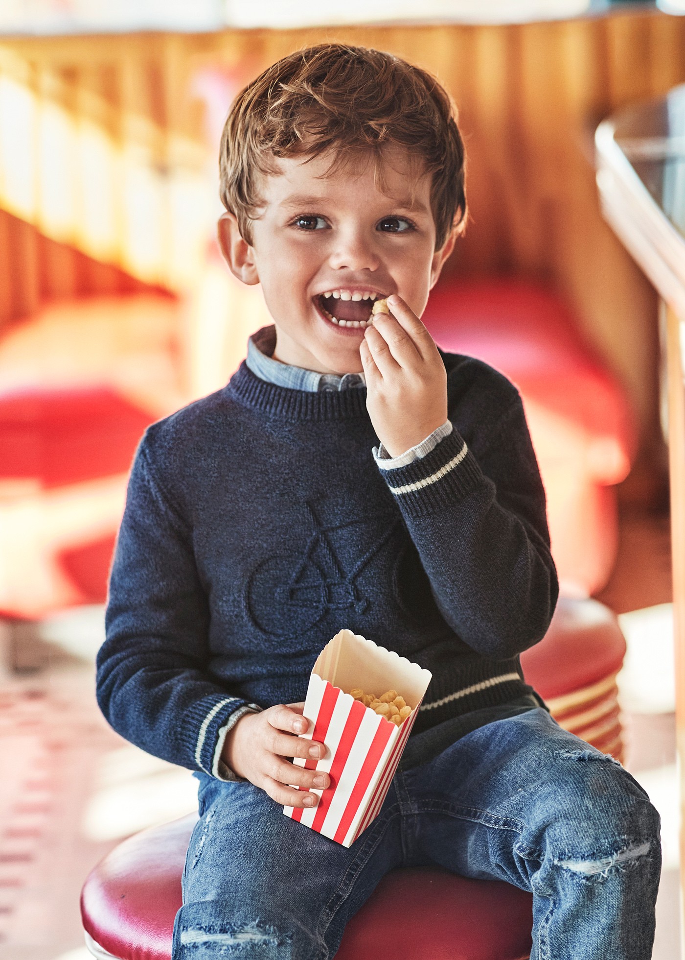 Boy Embossed Bike Sweater