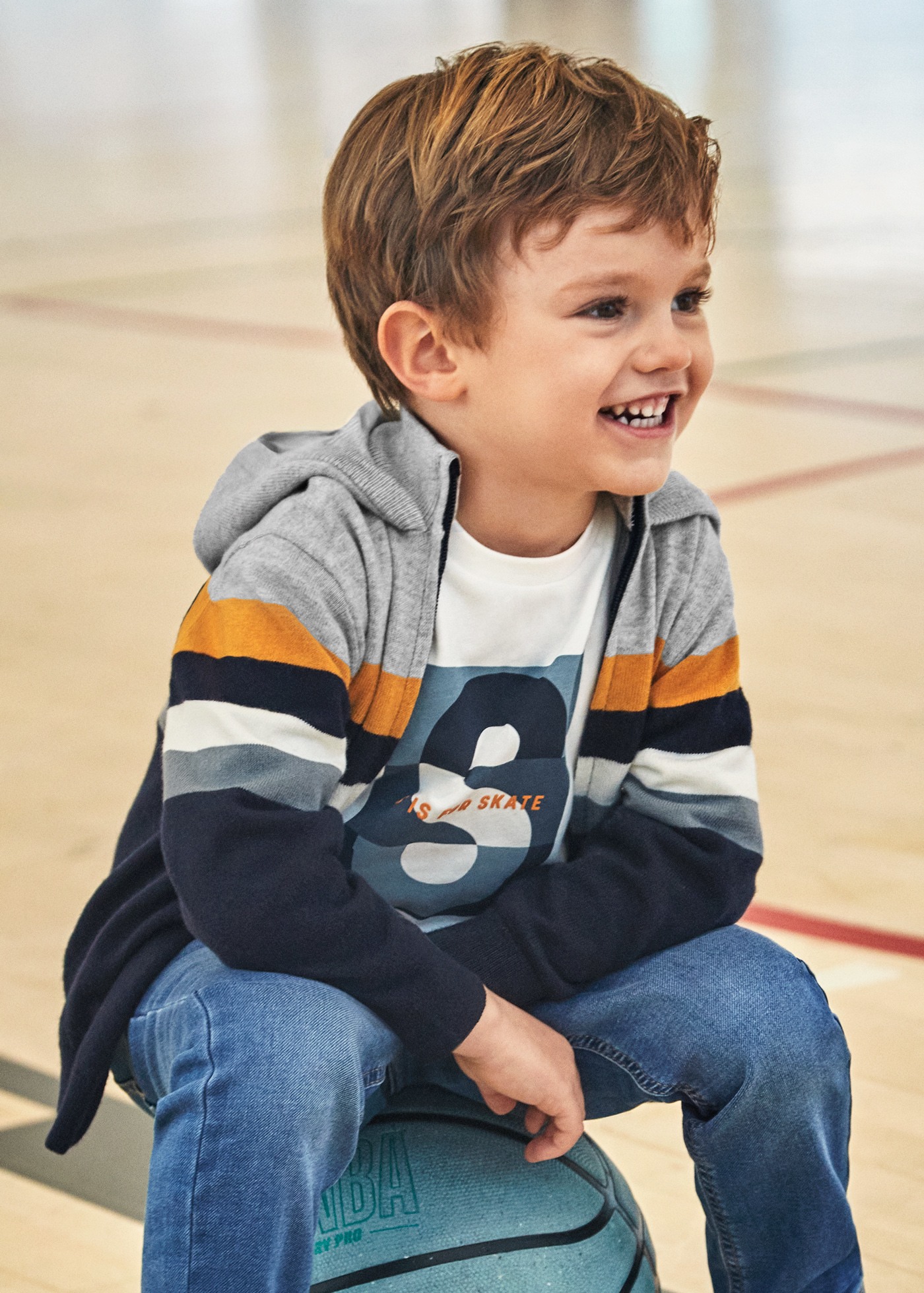 Boy Knit Striped Hoodie