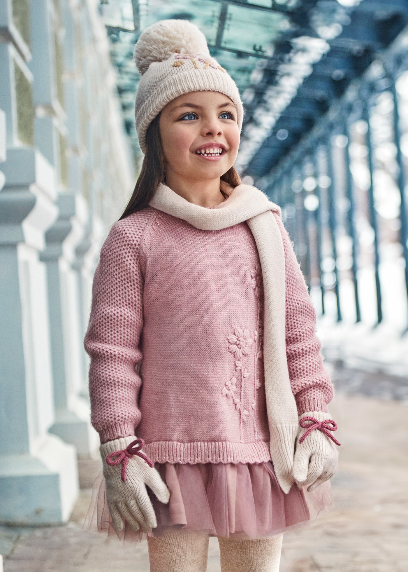 Vestido combinado tul niña