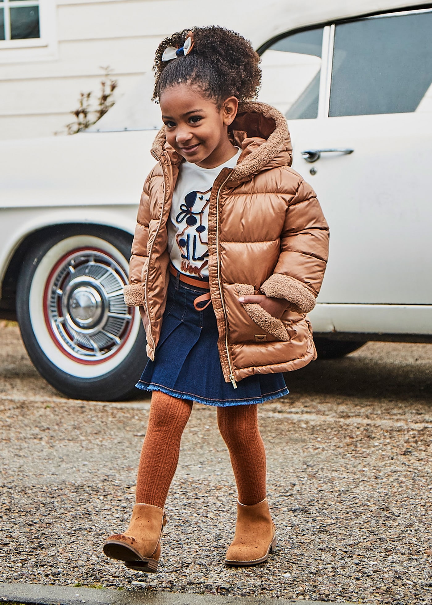 Jupe en denim avec ceinture fille