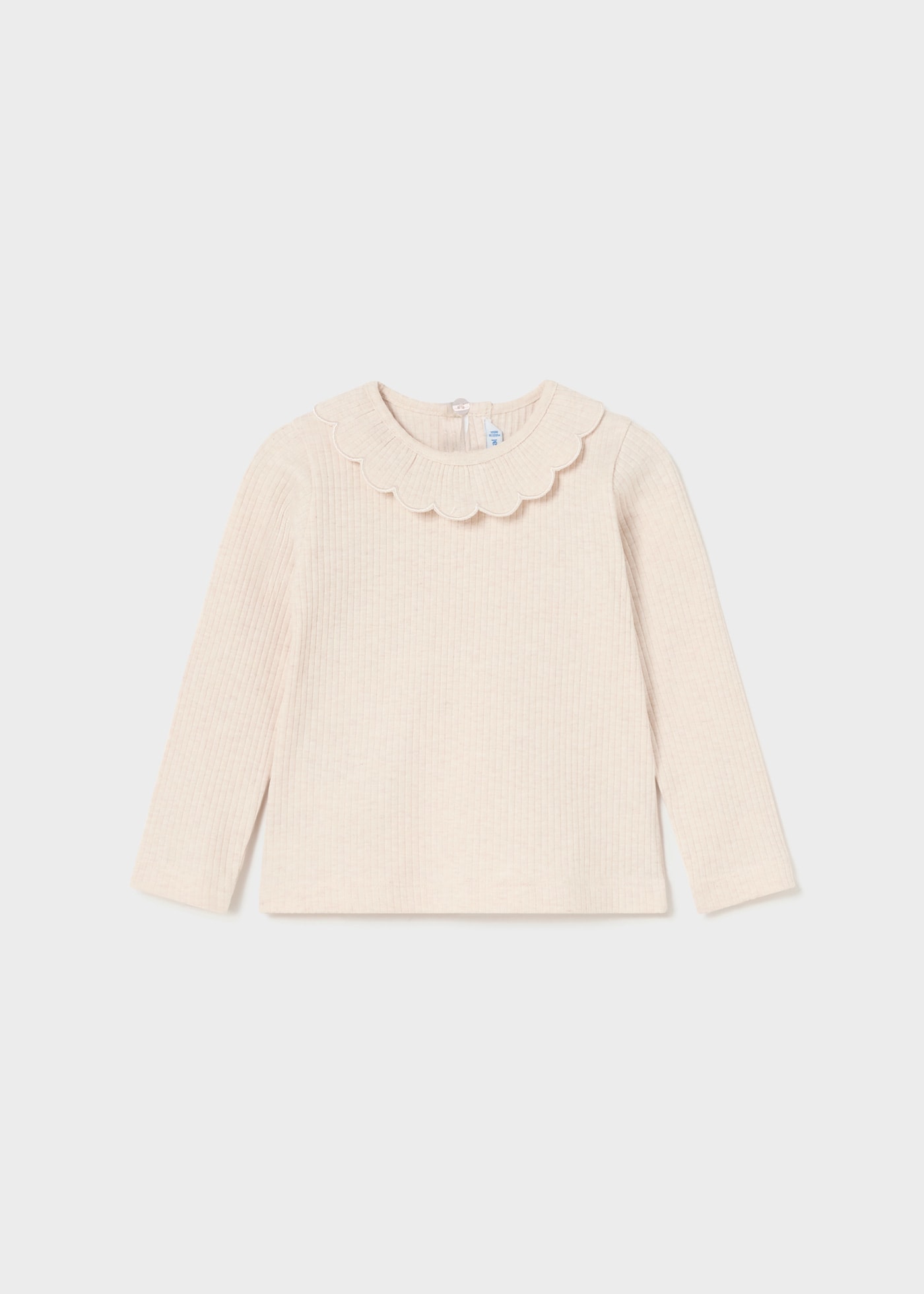 Tricou ripsuri guler volanas bebe