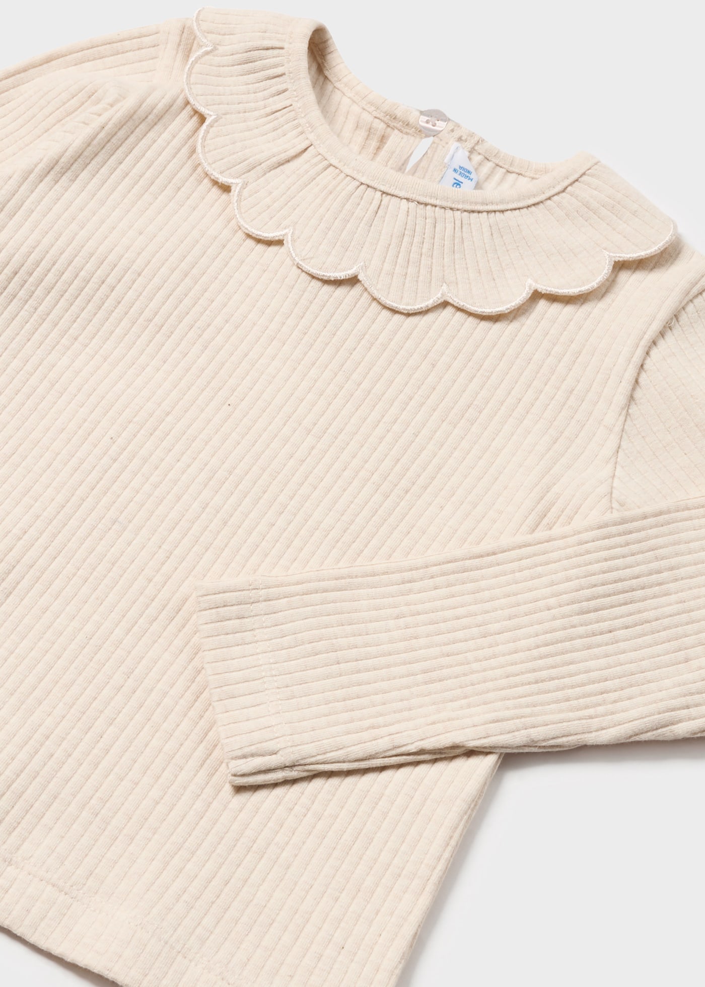 Baby Ribbed Ruffle Neck T-Shirt