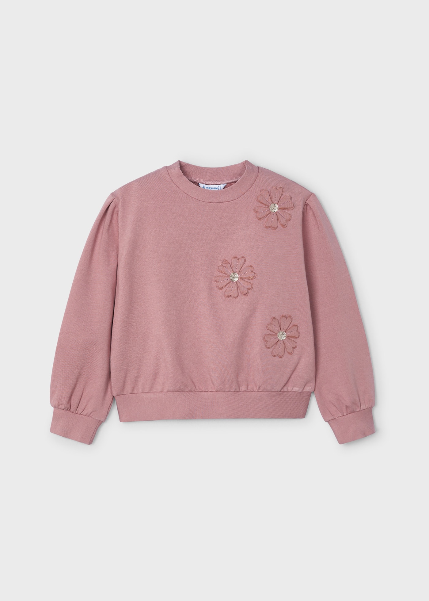 Girls Applique Graphic Sweatshirt (Fleece)- Cream