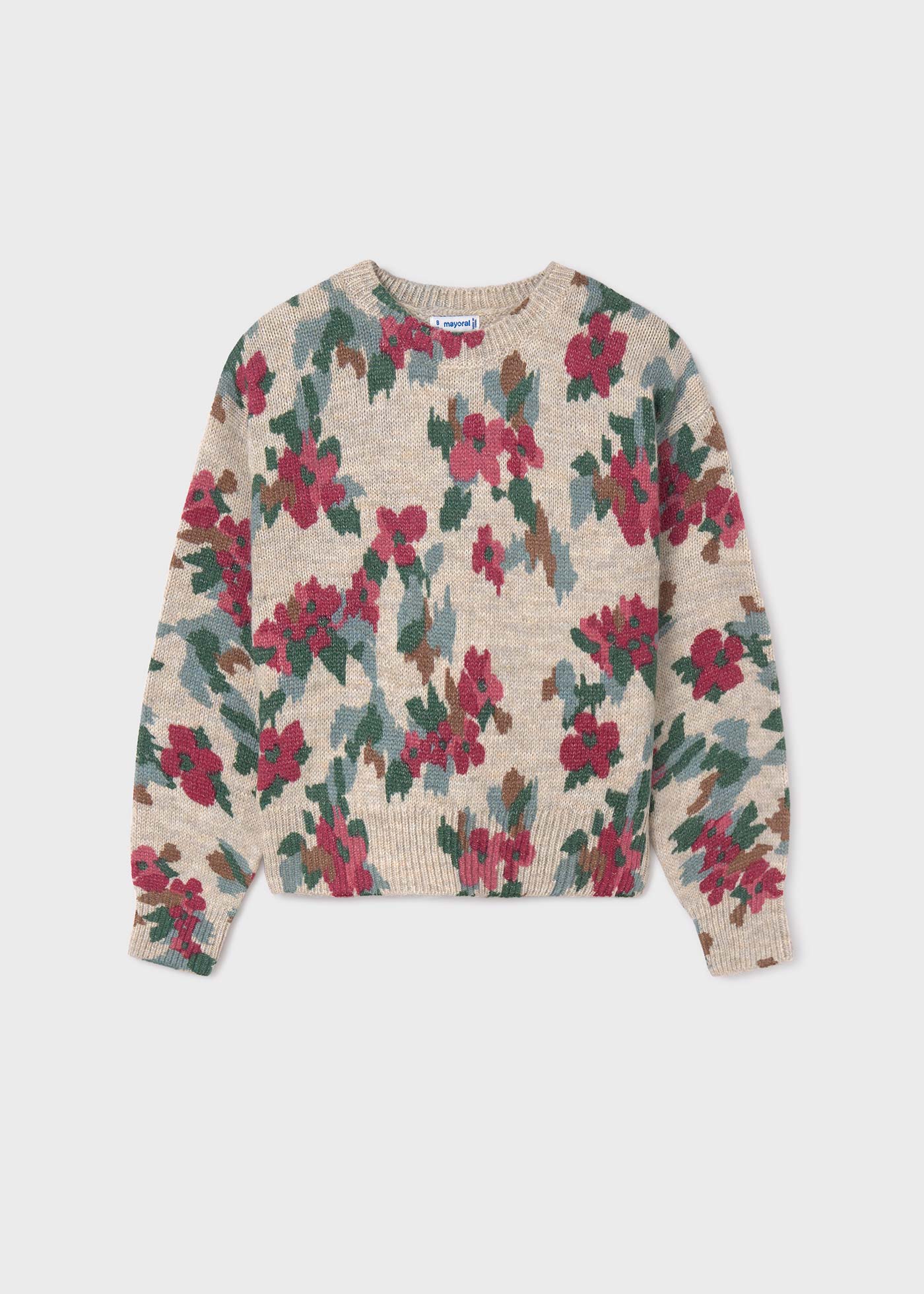 Pull imprimé fleurs fille