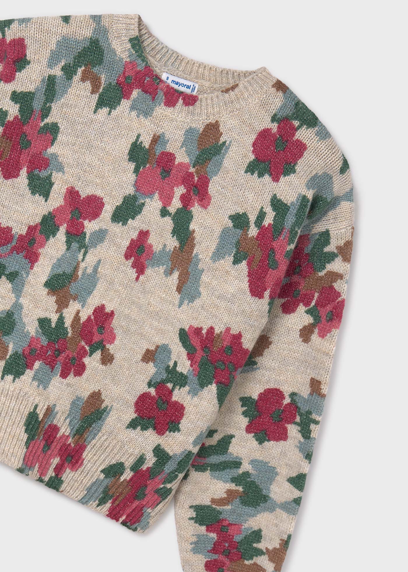 Sweter w kwieciste wzory dla dziewczynki