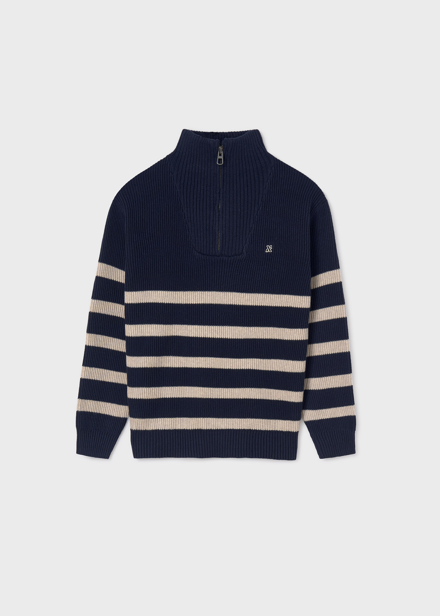 Boy Quarter Zip Striped Jumper