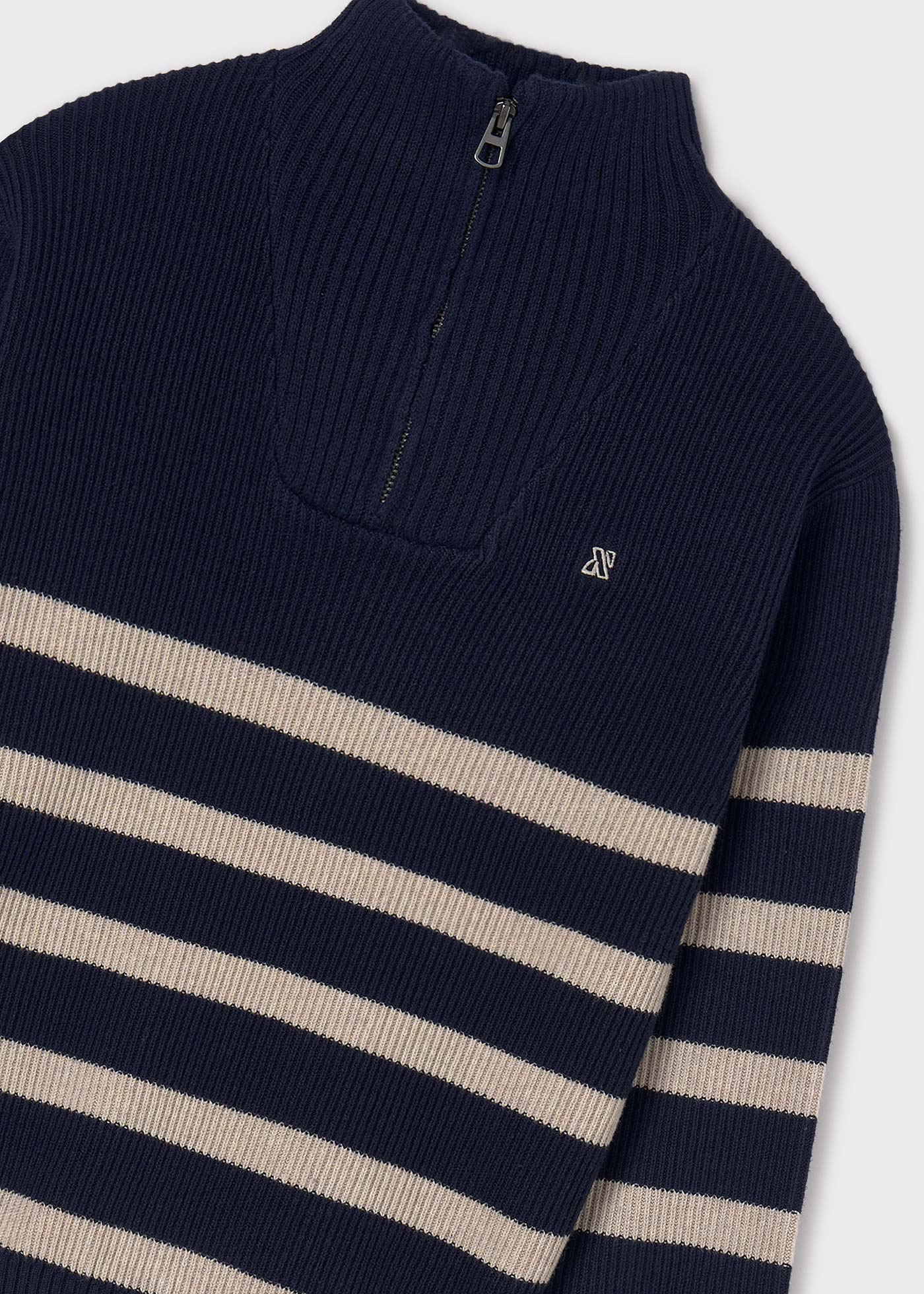 Boy Quarter Zip Striped Jumper