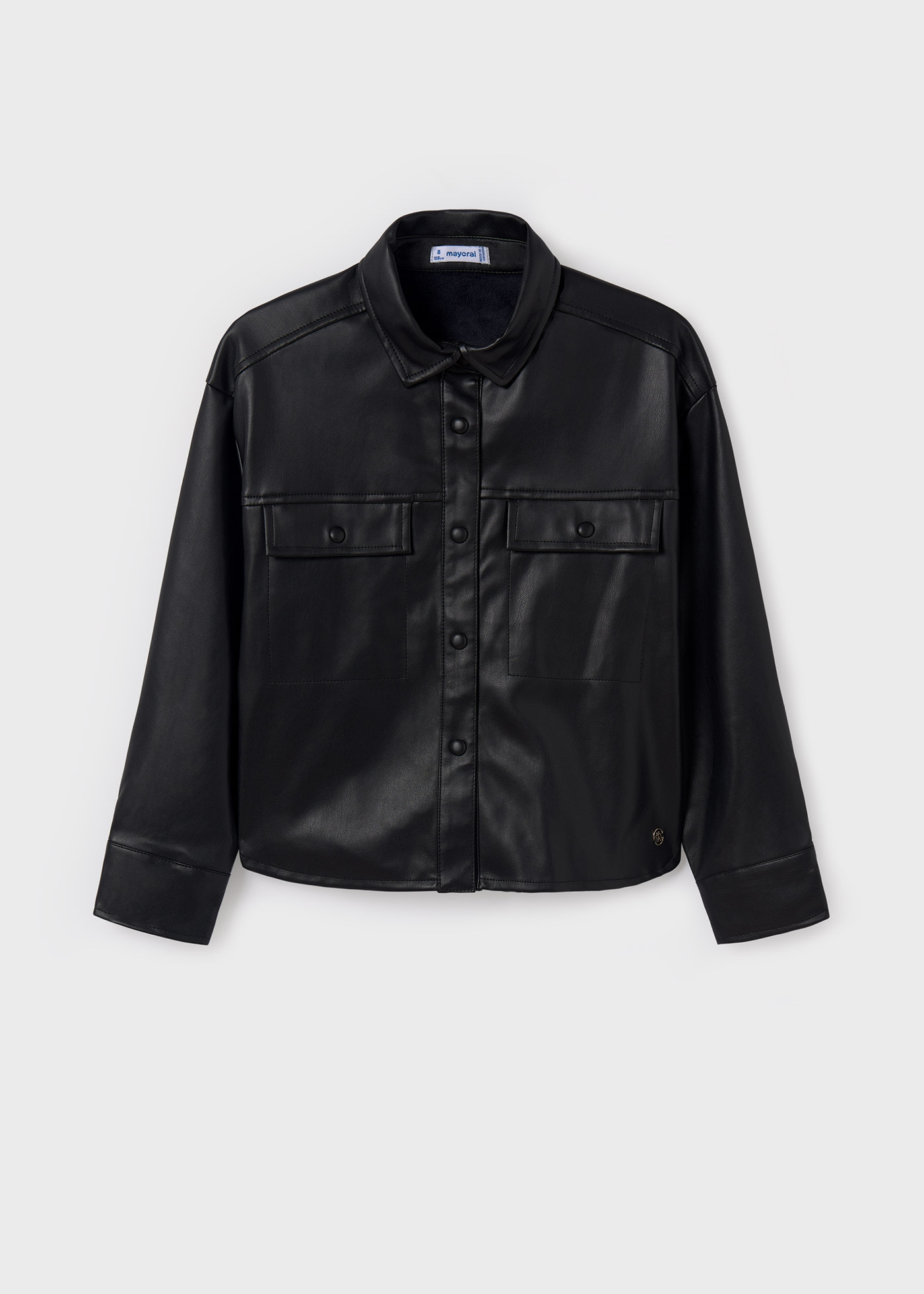 Leatherette overshirt for girls