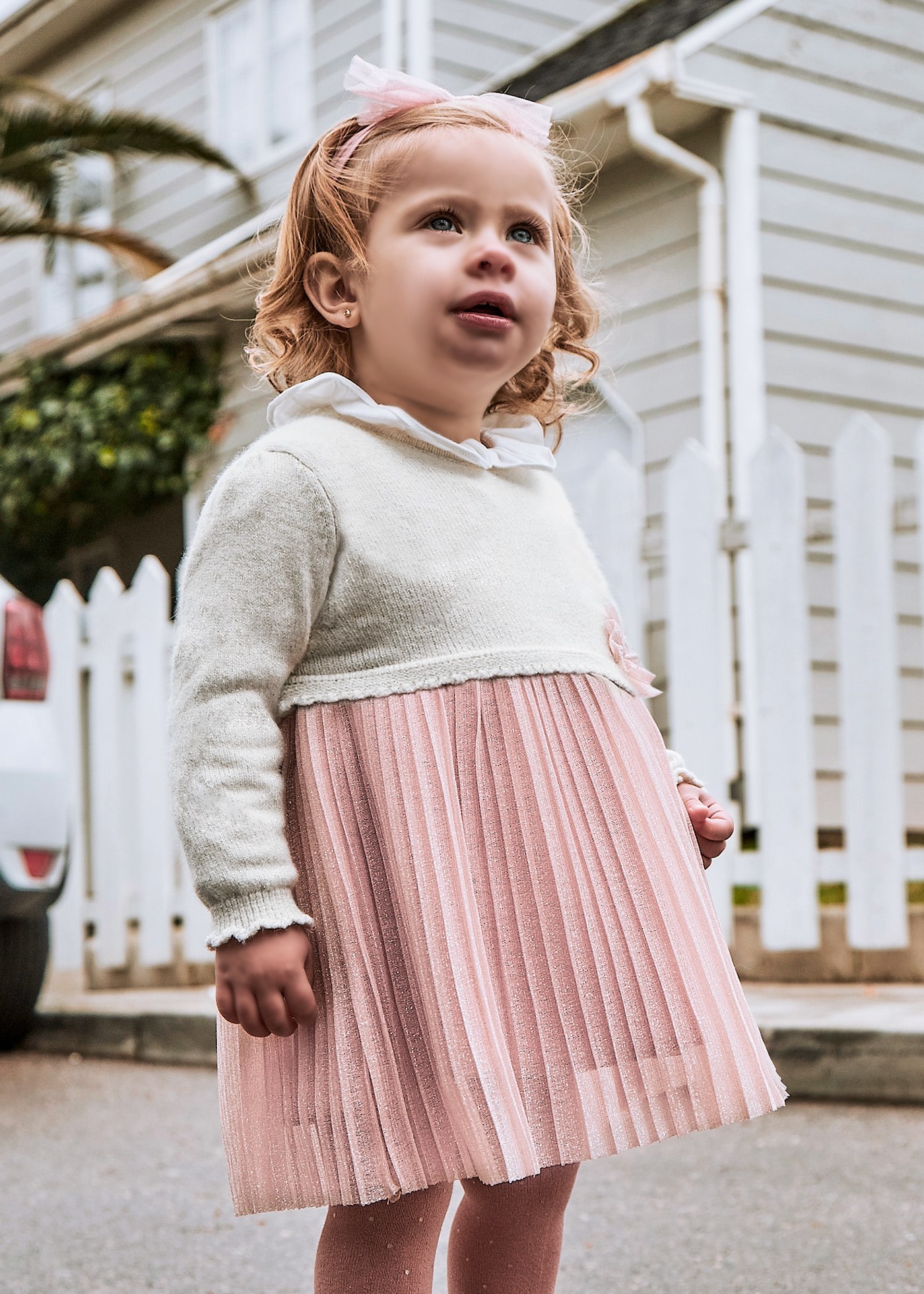 Baby Combined Pleated Dress