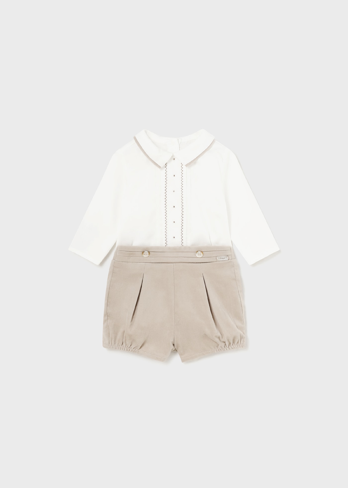 Completo pantaloncino e camicia neonato