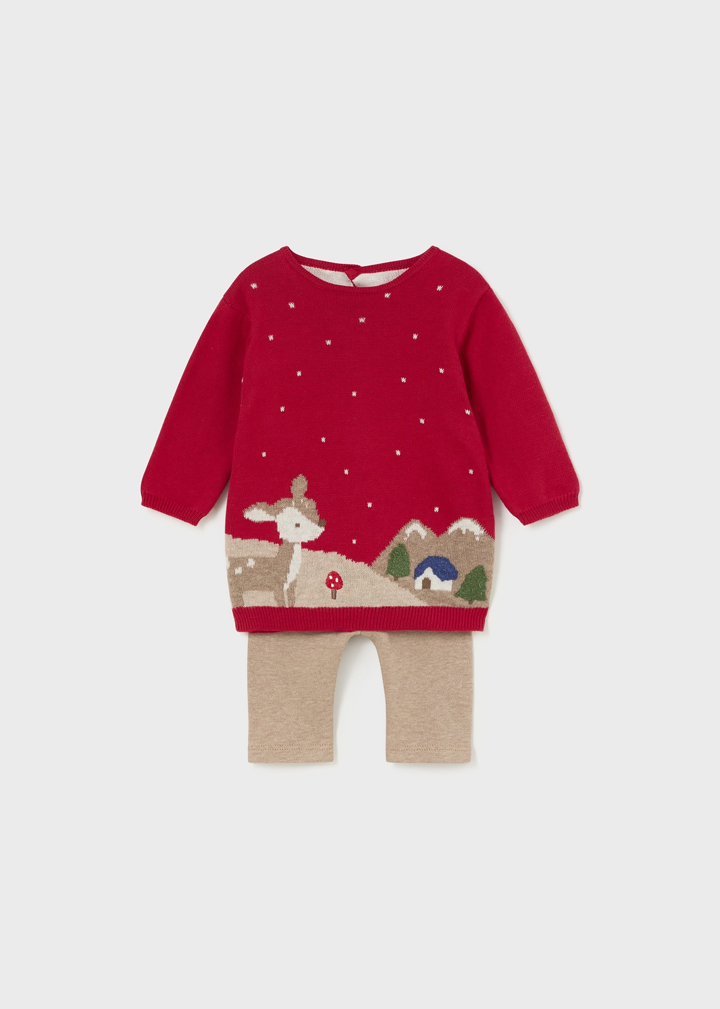 Newborn Girl Tricot Sweater and Pants Set