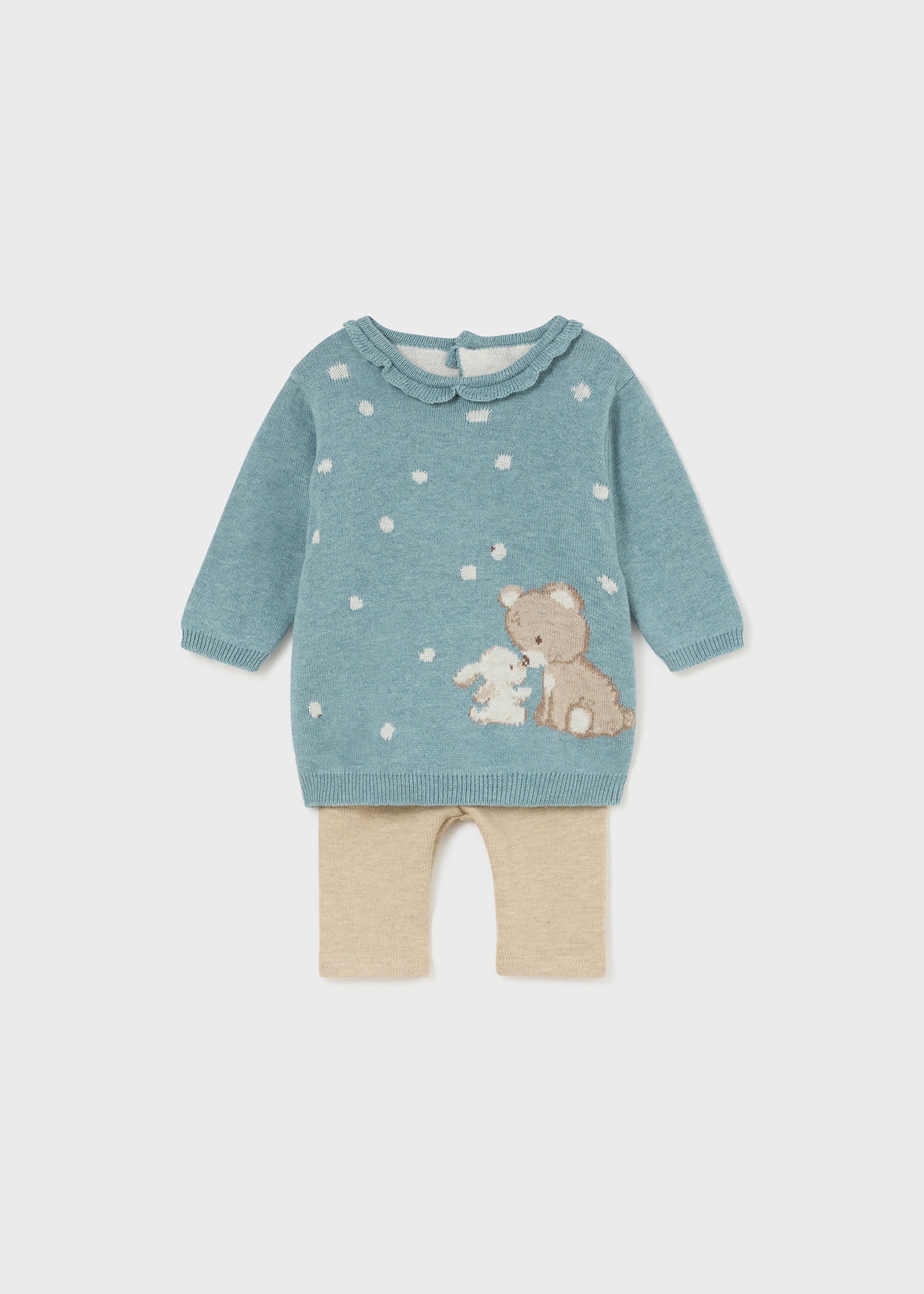 Комплект с клин и пуловер за новородено момиче