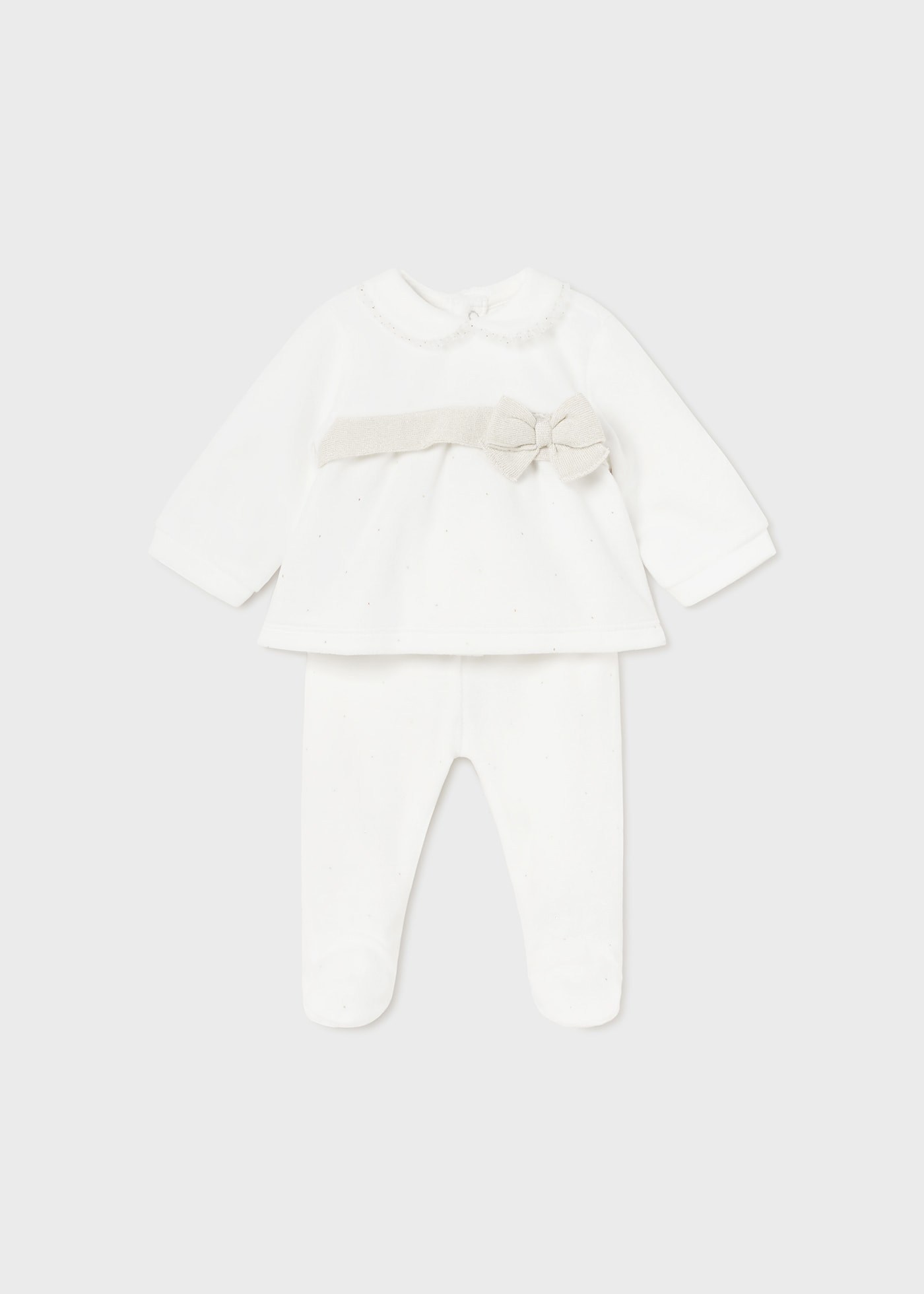 Completo ghettina e maglia ciniglia neonata