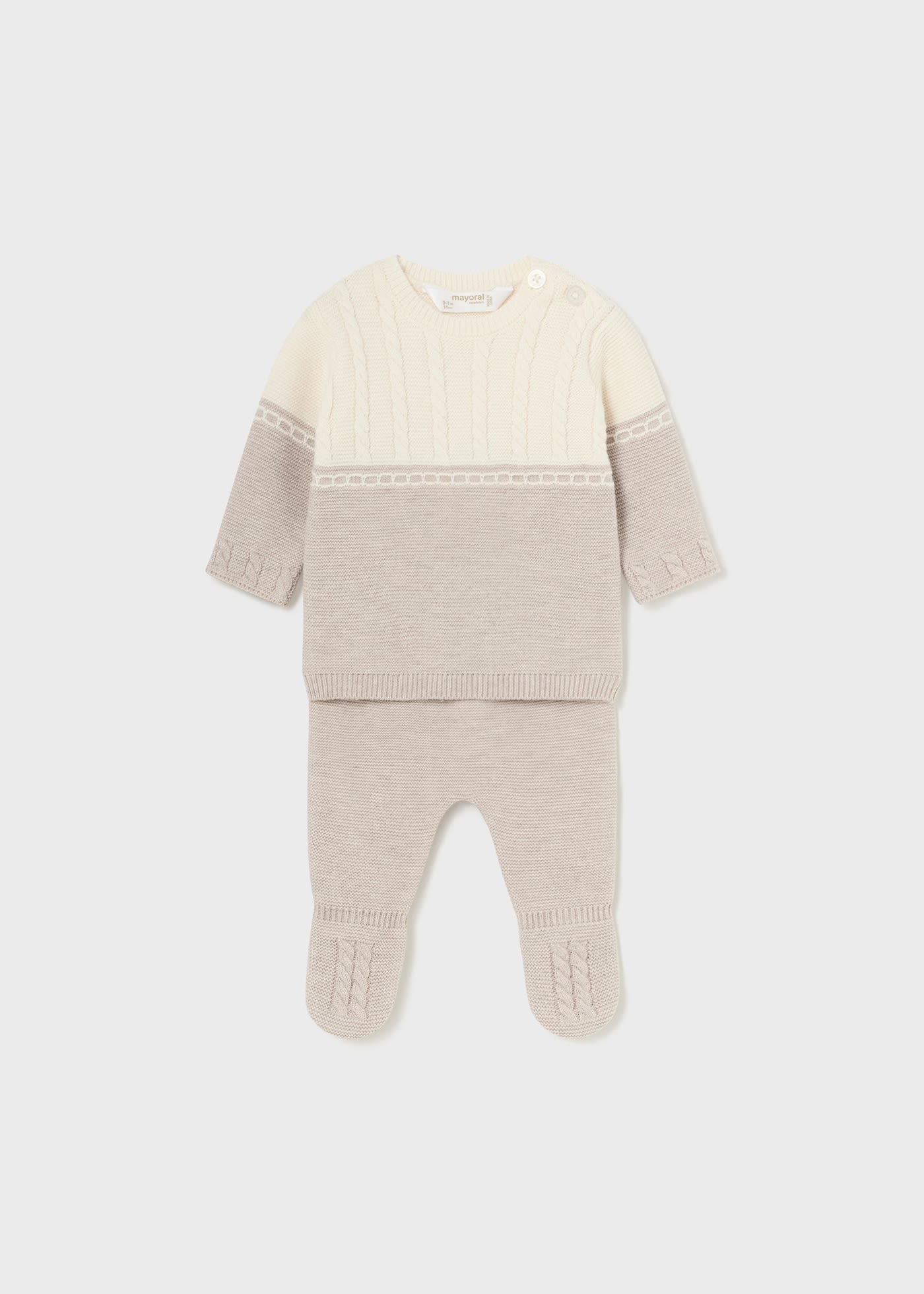 Ensemble pull et collants bicolores nouveau-né